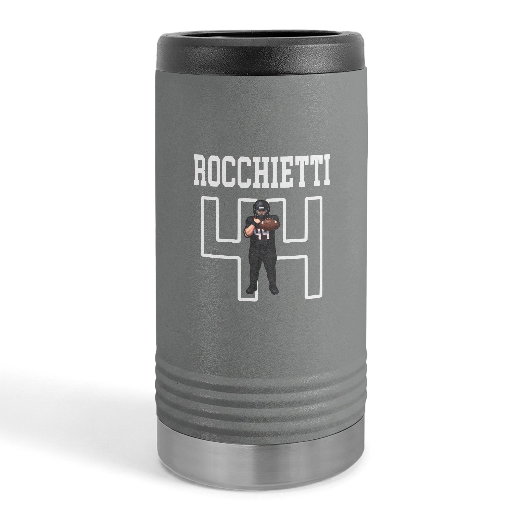 Slim Stainless Can Cooler — character_shirsey in Grey