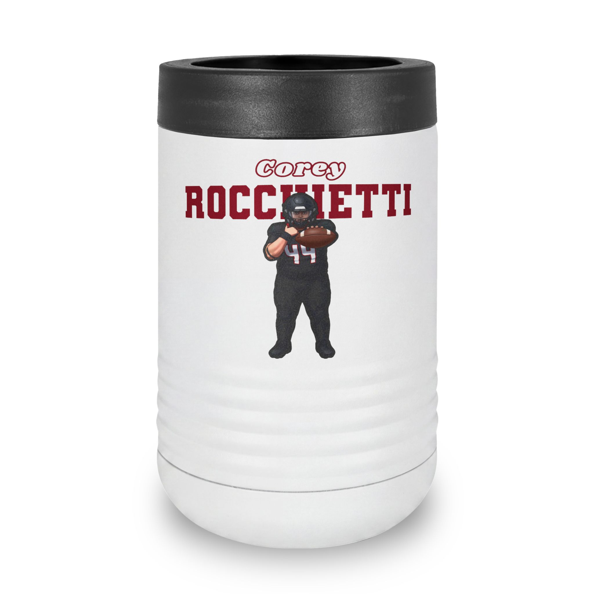 Stainless Can Cooler — character_name_arch in White