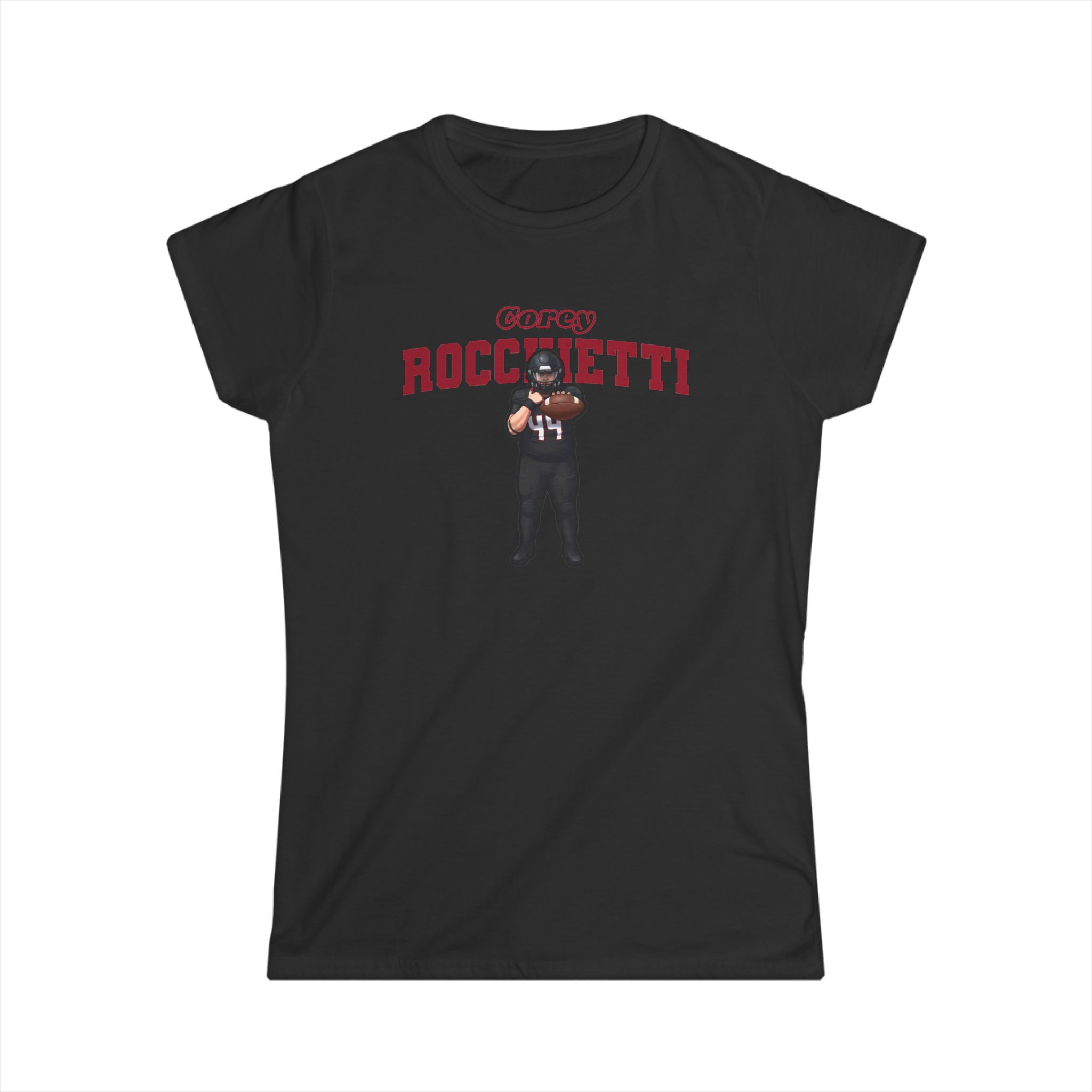 Women's Softstyle Tee — character_name_arch in Black