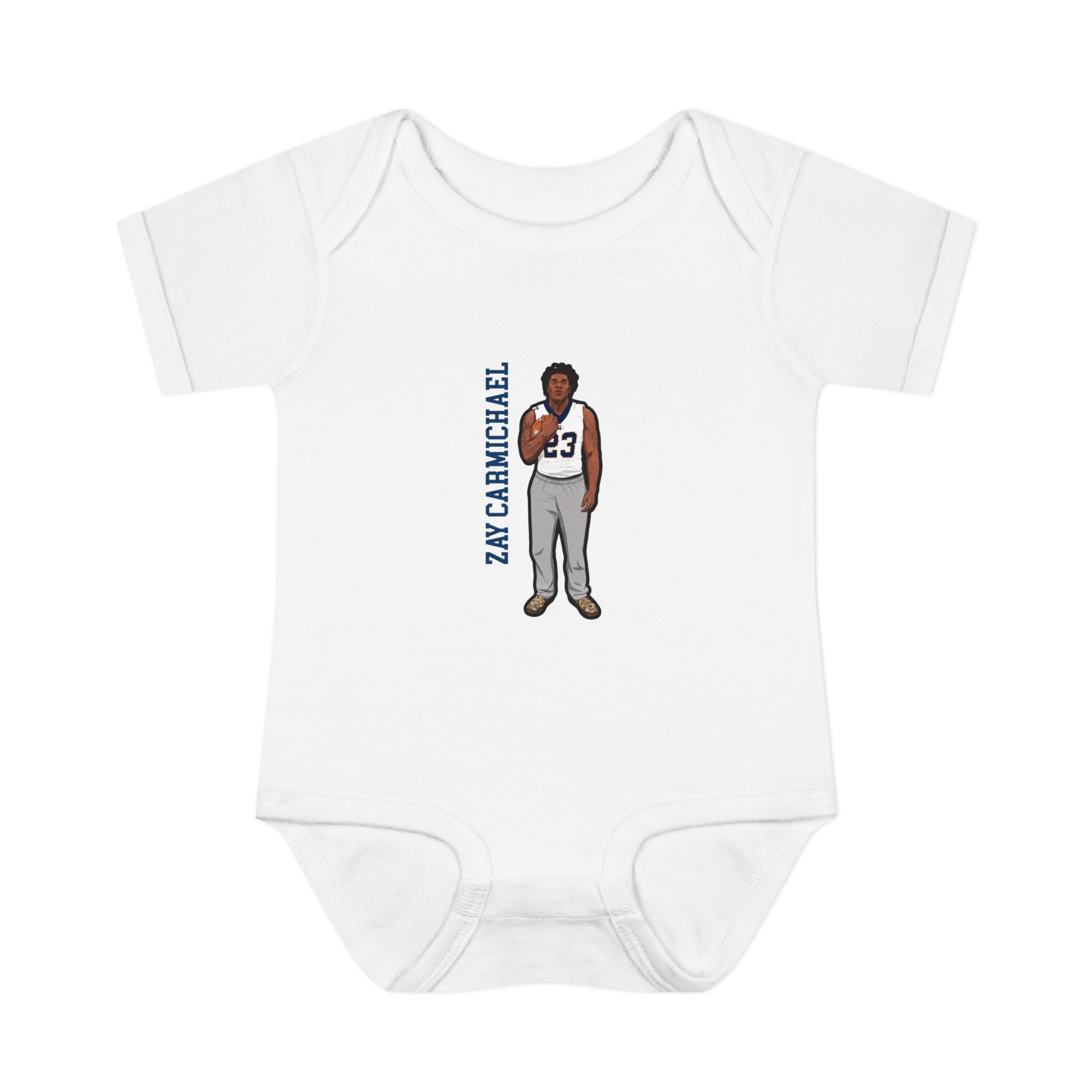 Baby Onesie — character_name_vertical in White