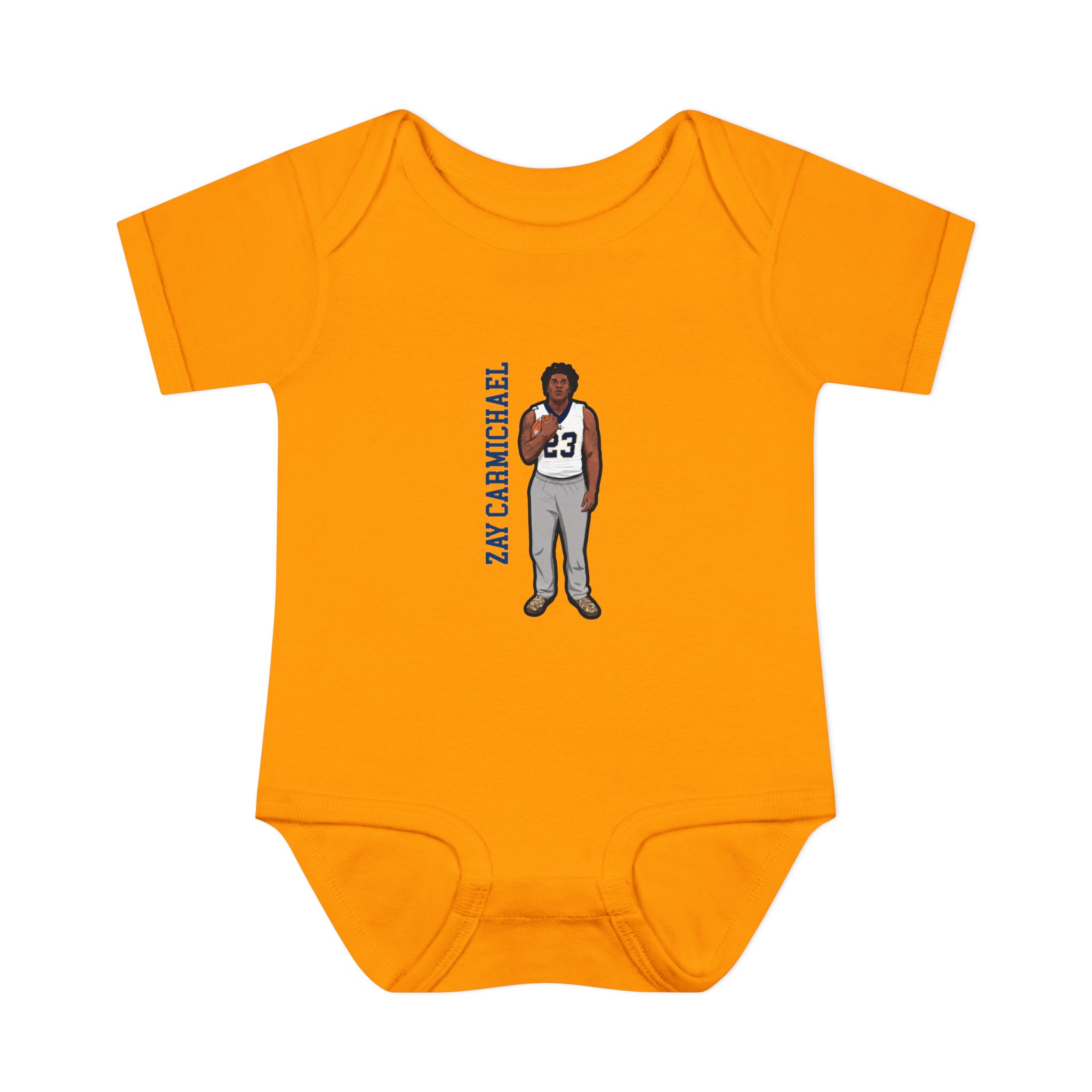Baby Onesie — character_name_vertical in Gold