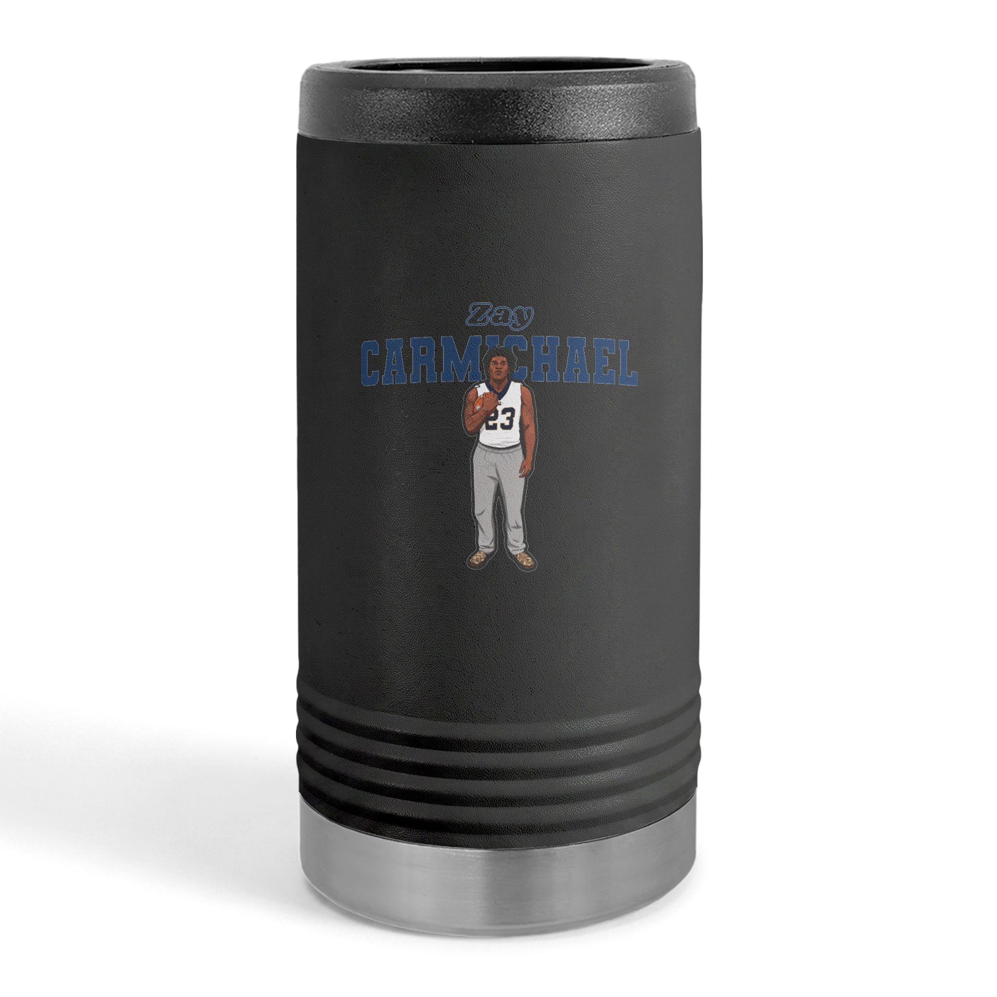 Slim Stainless Can Cooler — character_name_arch in Black