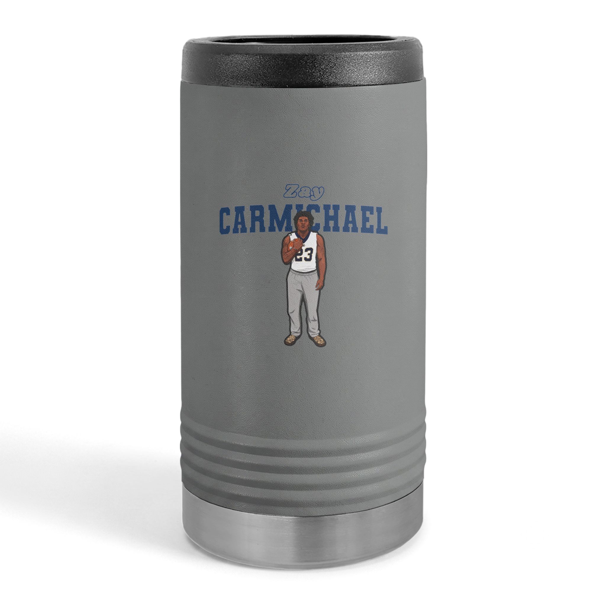 Slim Stainless Can Cooler — character_name_arch in Grey