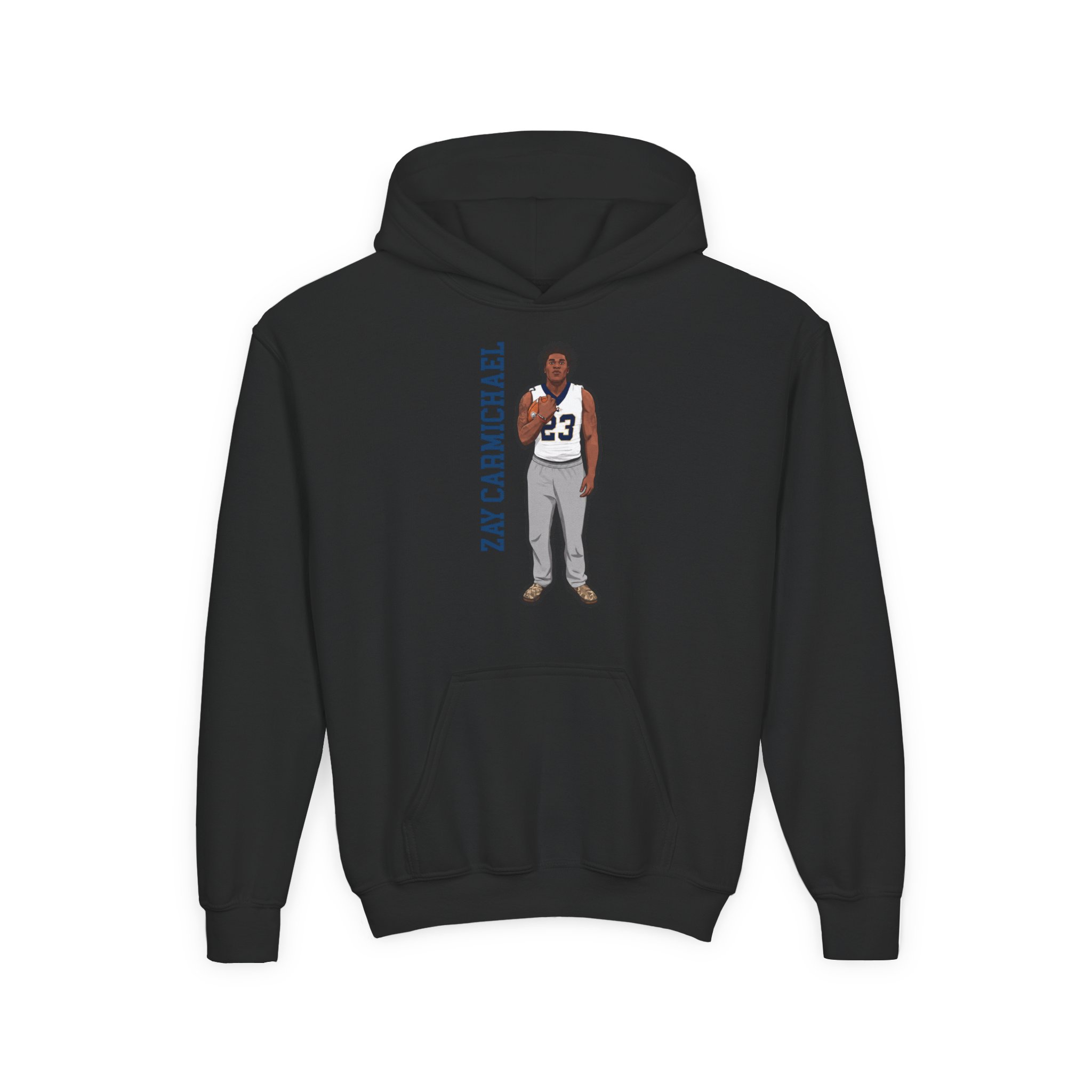 Youth Hoodie — character_name_vertical in Black