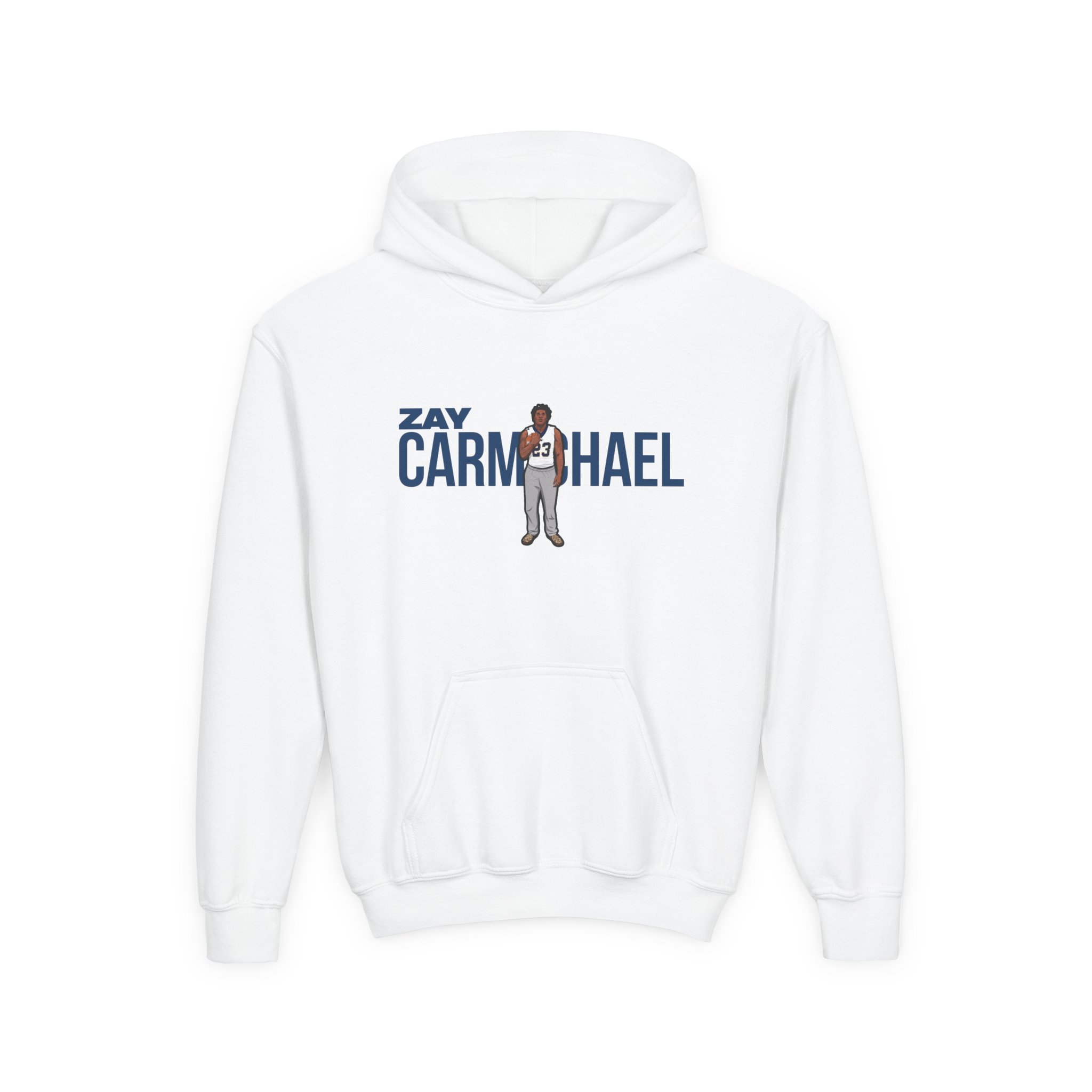 Youth Hoodie — character_player_name in White