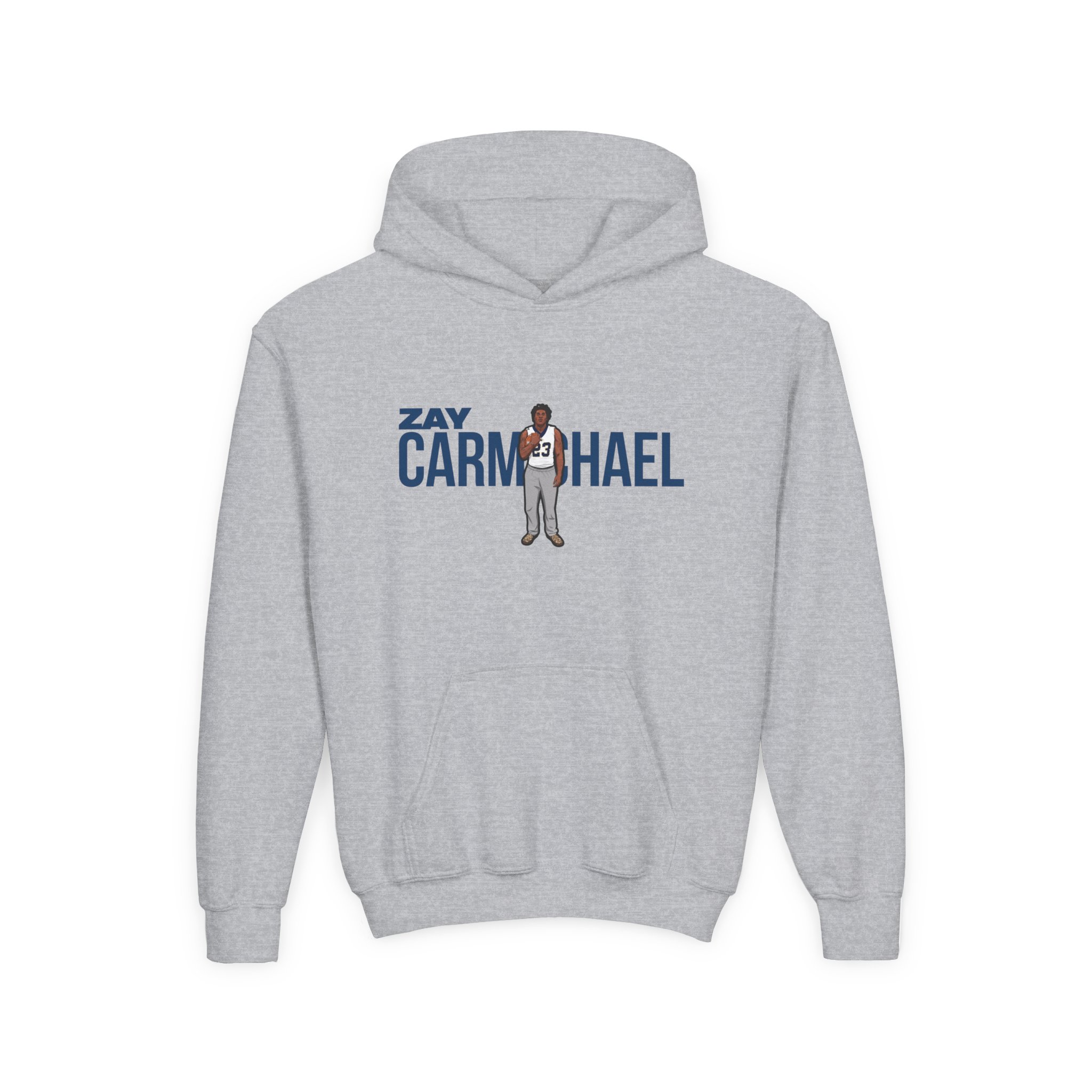 Youth Hoodie — character_player_name in Grey