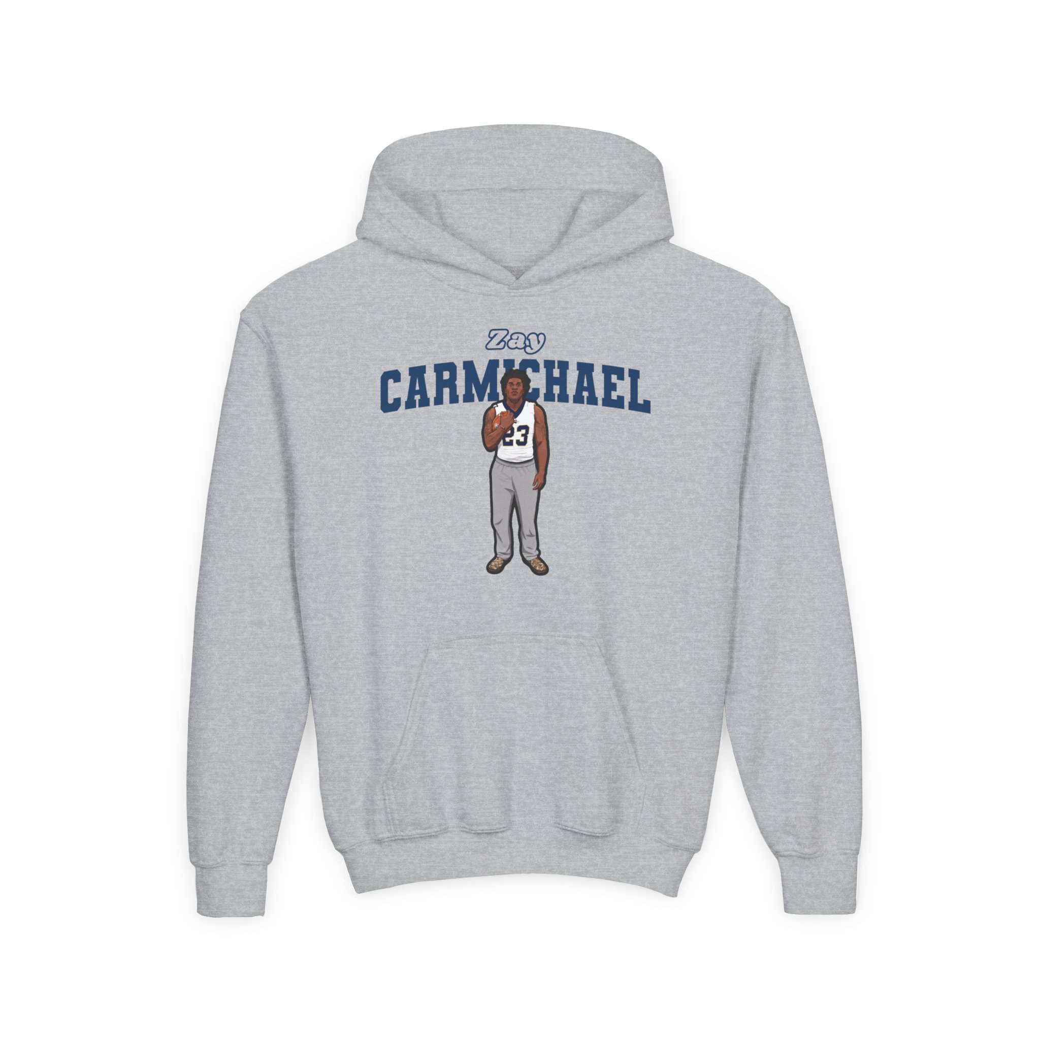 Youth Hoodie — character_name_arch in Grey
