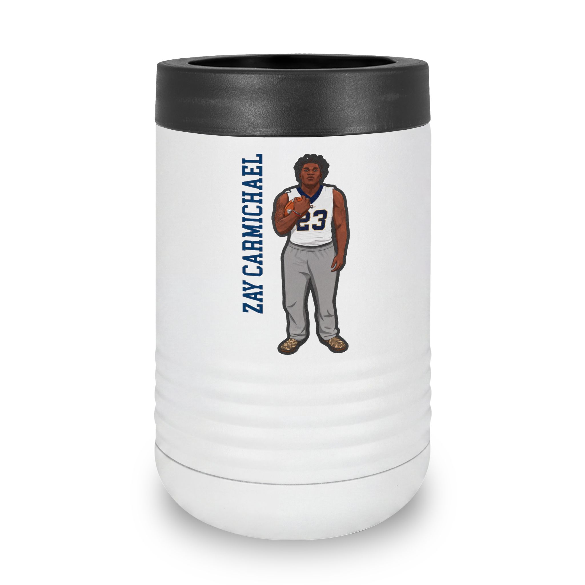 Stainless Can Cooler — character_name_vertical in White
