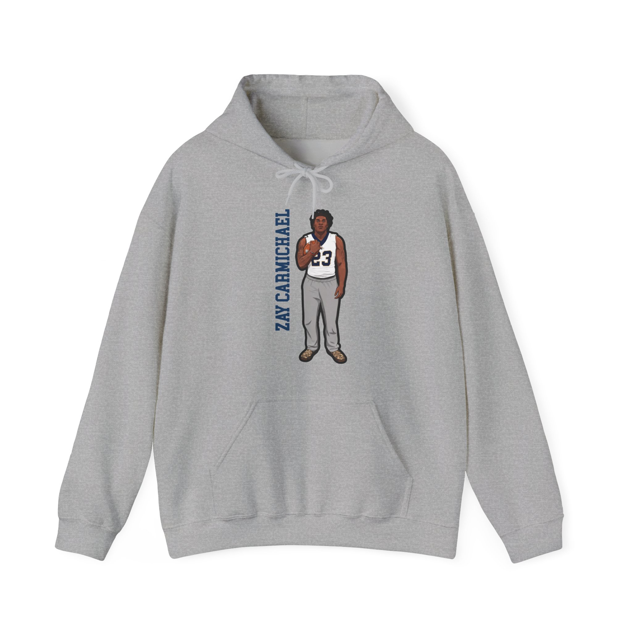 Hoodie — character_name_vertical in Grey
