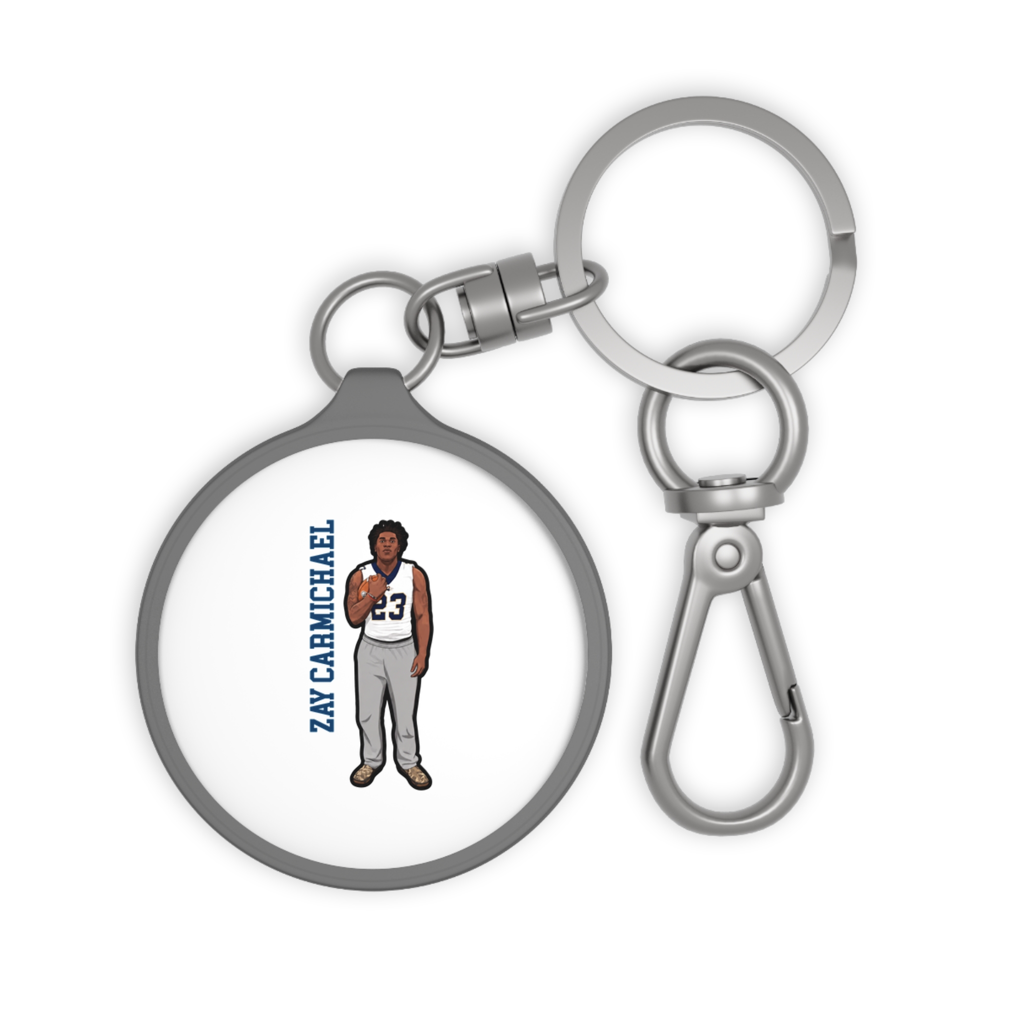 Keychain — character_name_vertical in Grey