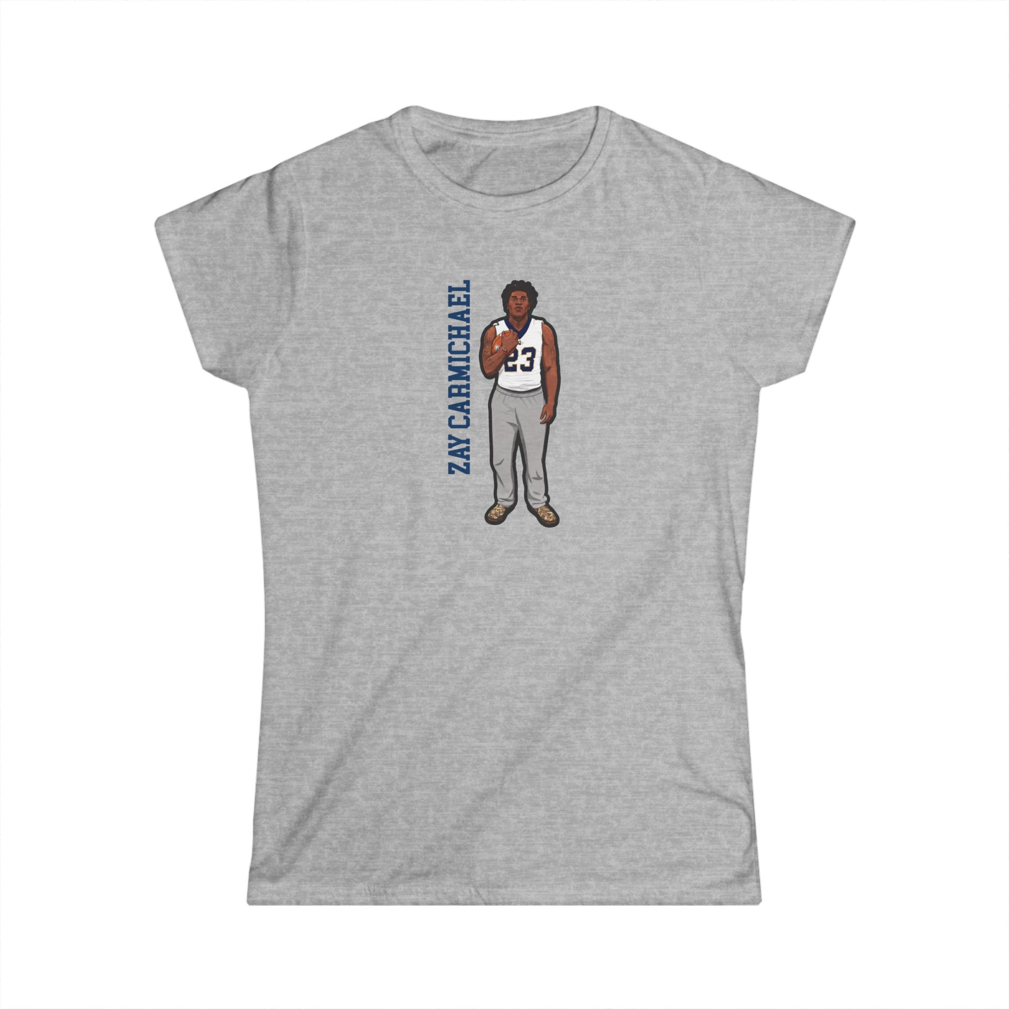Women's Softstyle Tee — character_name_vertical in Grey