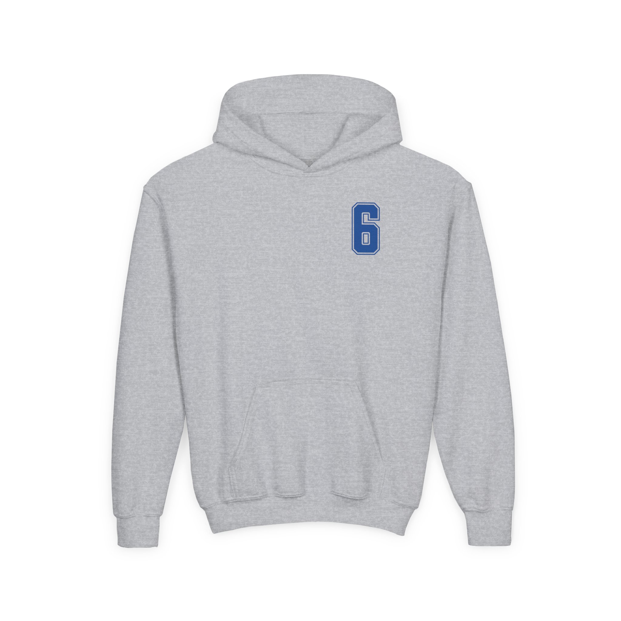Youth Hoodie — chest_back in Grey