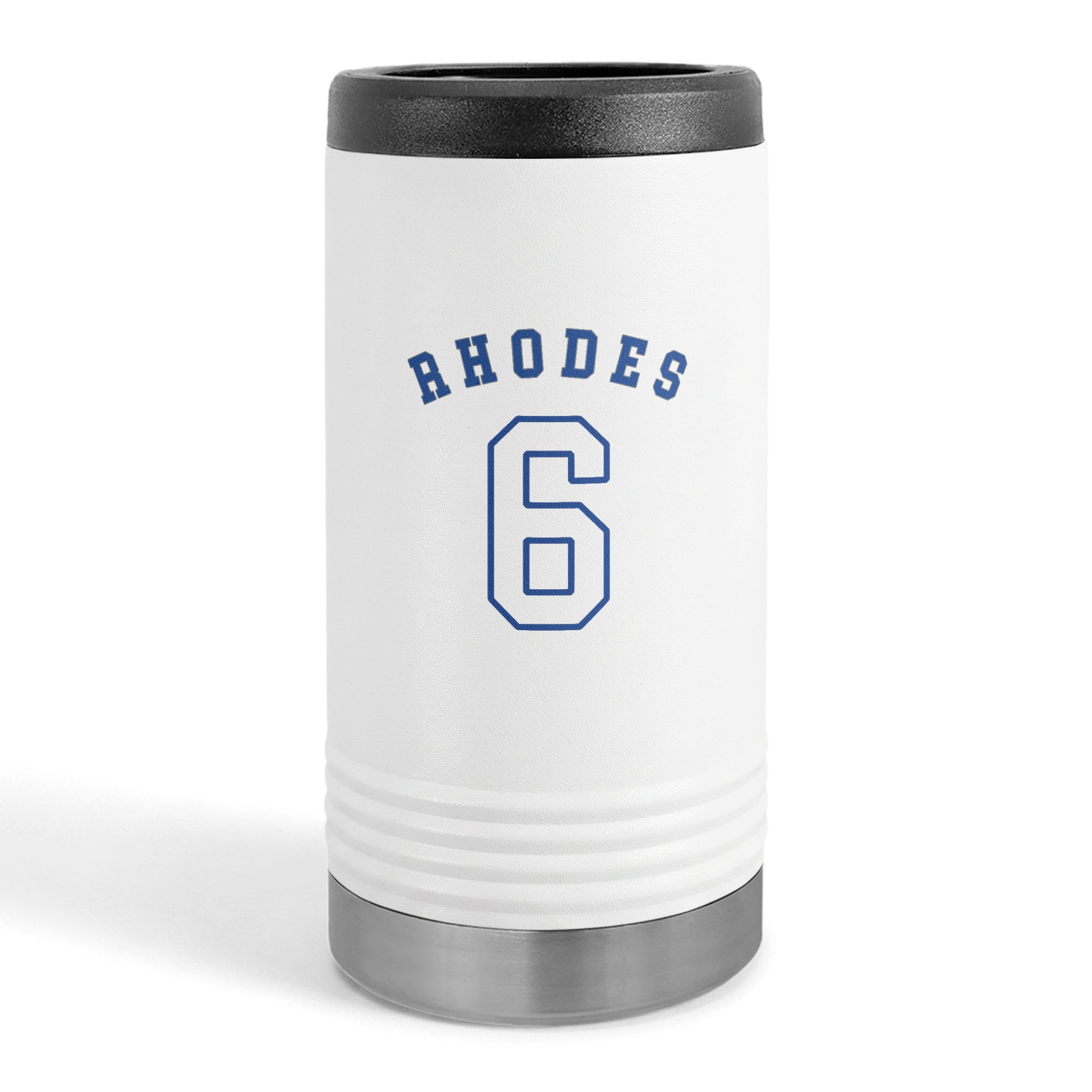 Slim Stainless Can Cooler — shirsey_arch in White