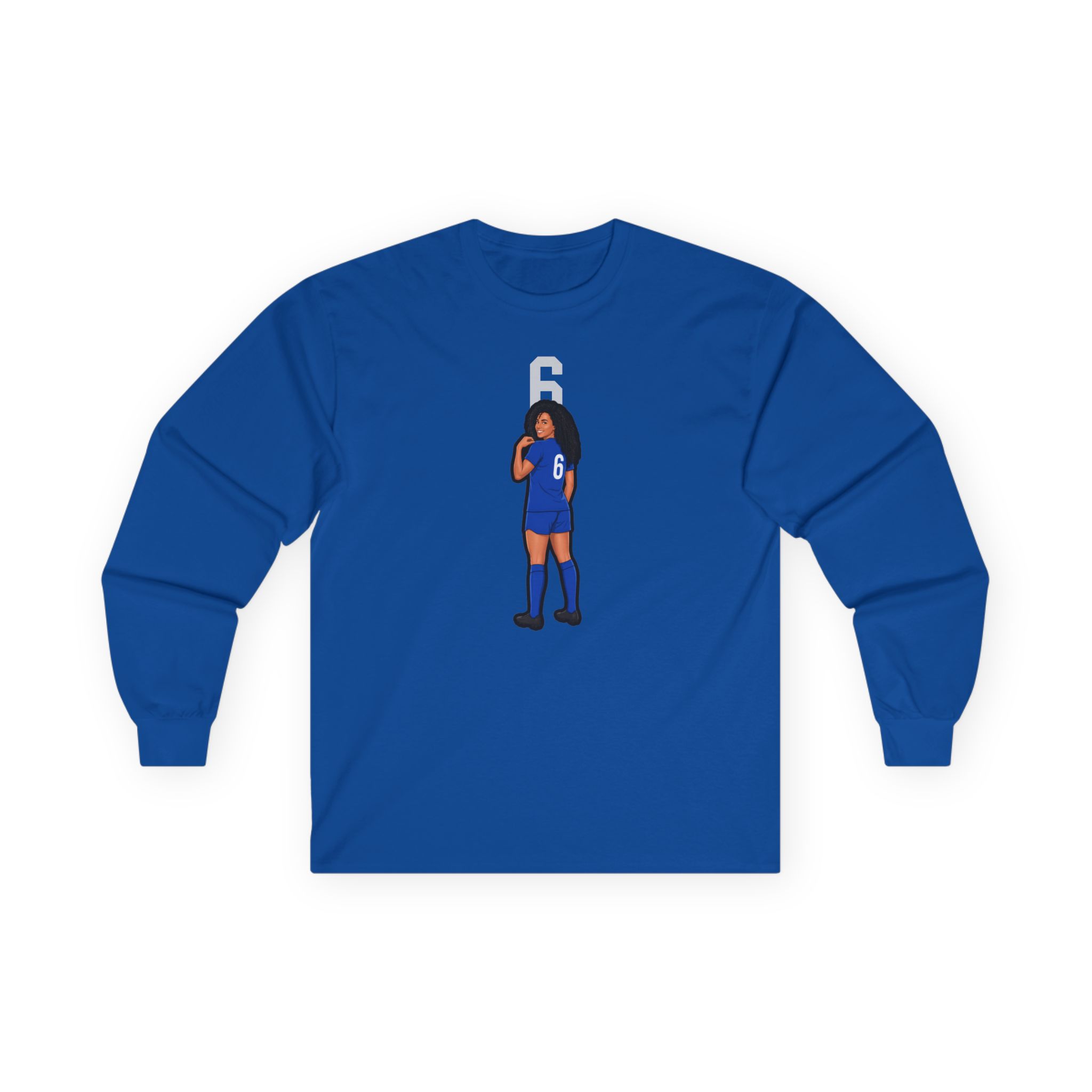 Long Sleeve Tee — character_number_top in Royal
