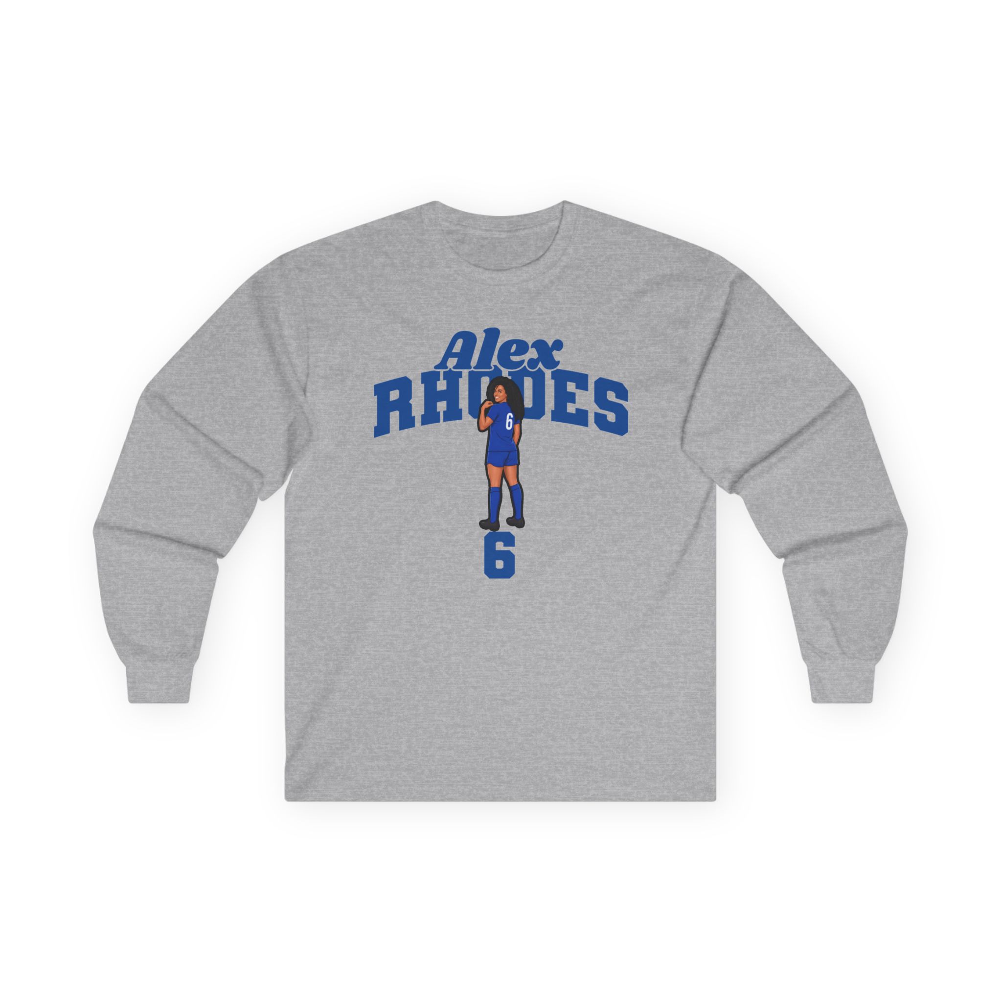 Long Sleeve Tee — character_signature_arch in Grey