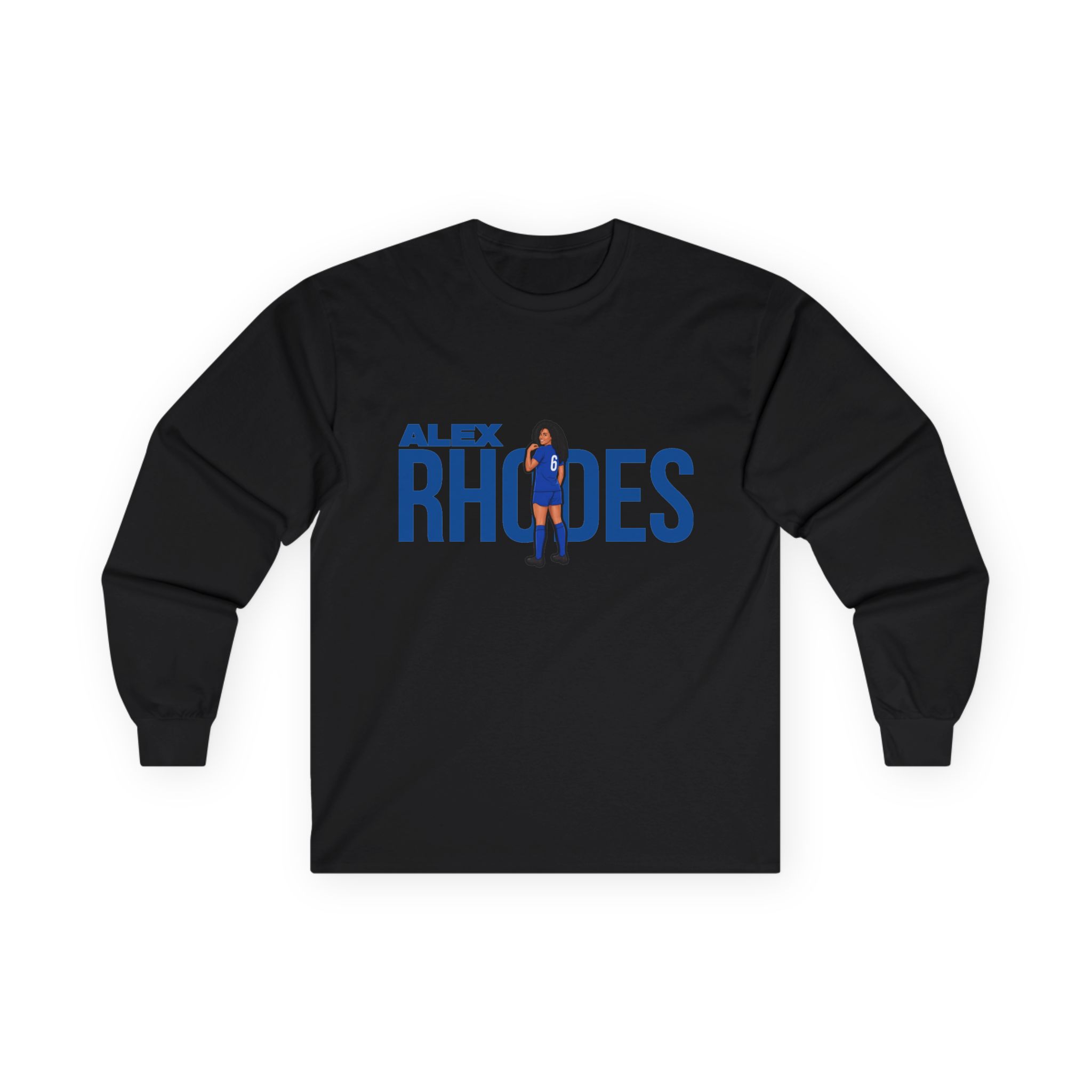 Long Sleeve Tee — character_player_name in Black