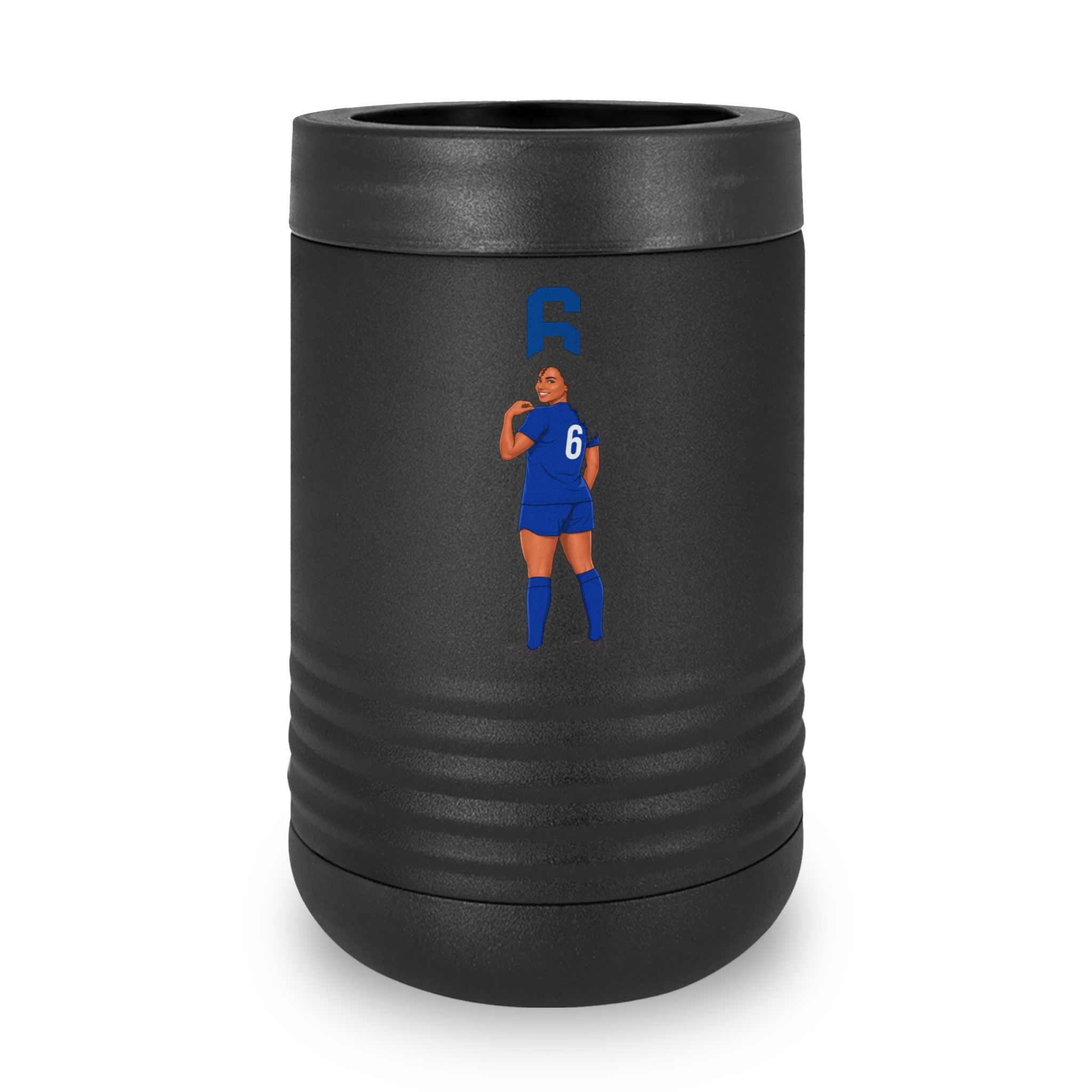 Stainless Can Cooler — character_number_top in Black