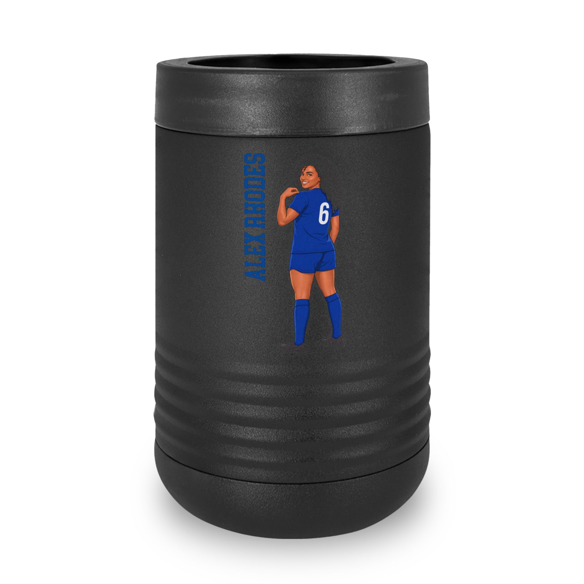 Stainless Can Cooler — character_name_vertical in Black