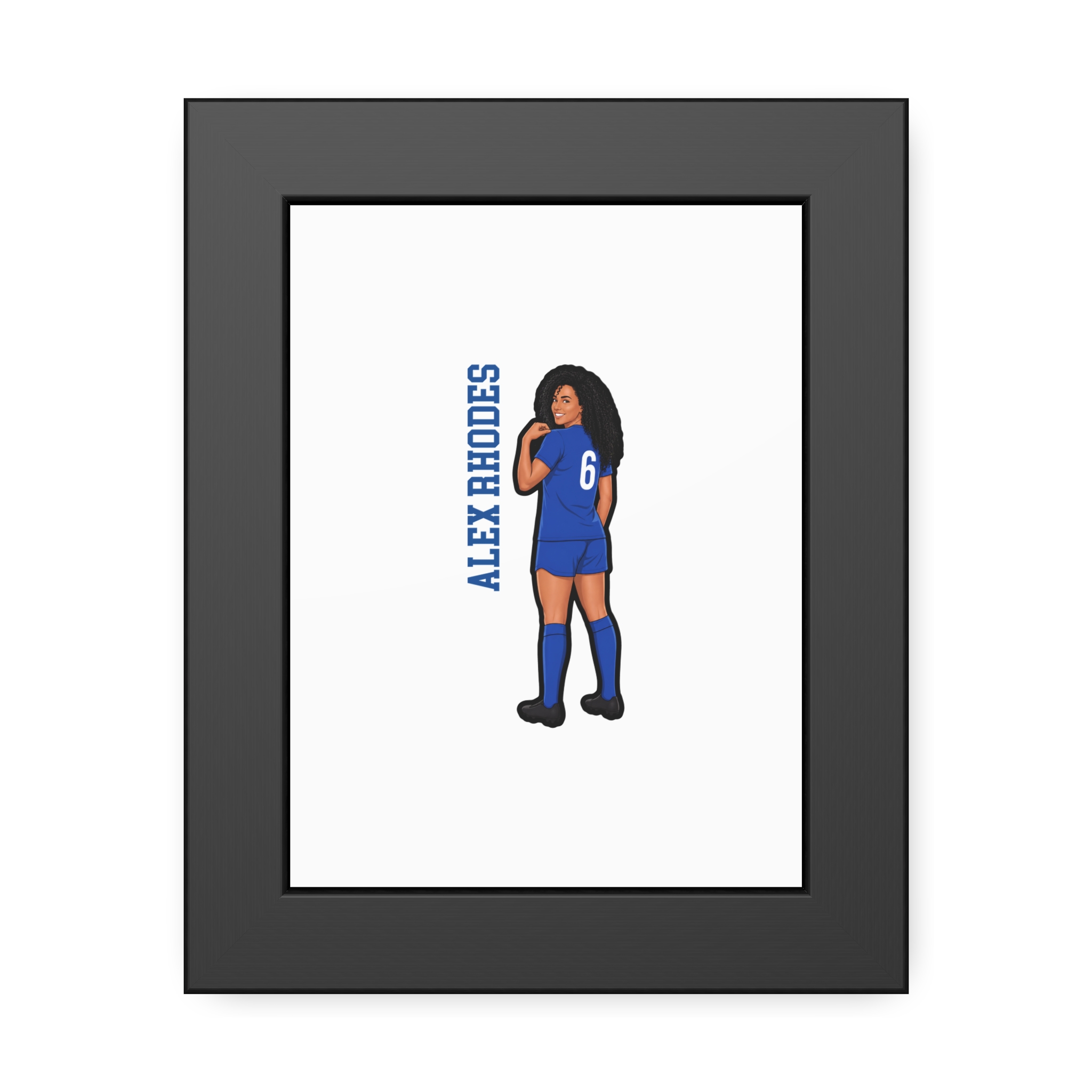Framed Poster — character_name_vertical in Black