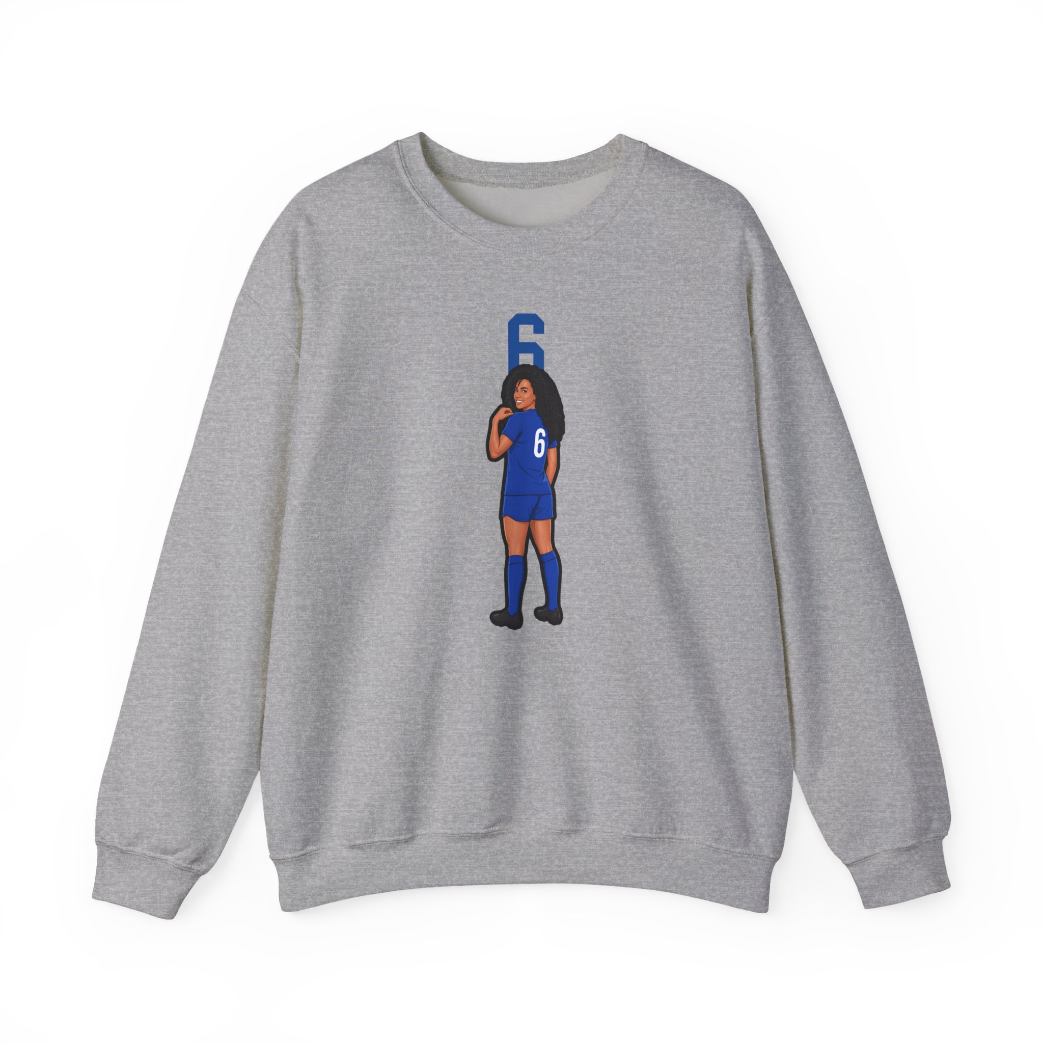 Crewneck Sweatshirt — character_number_top in Grey