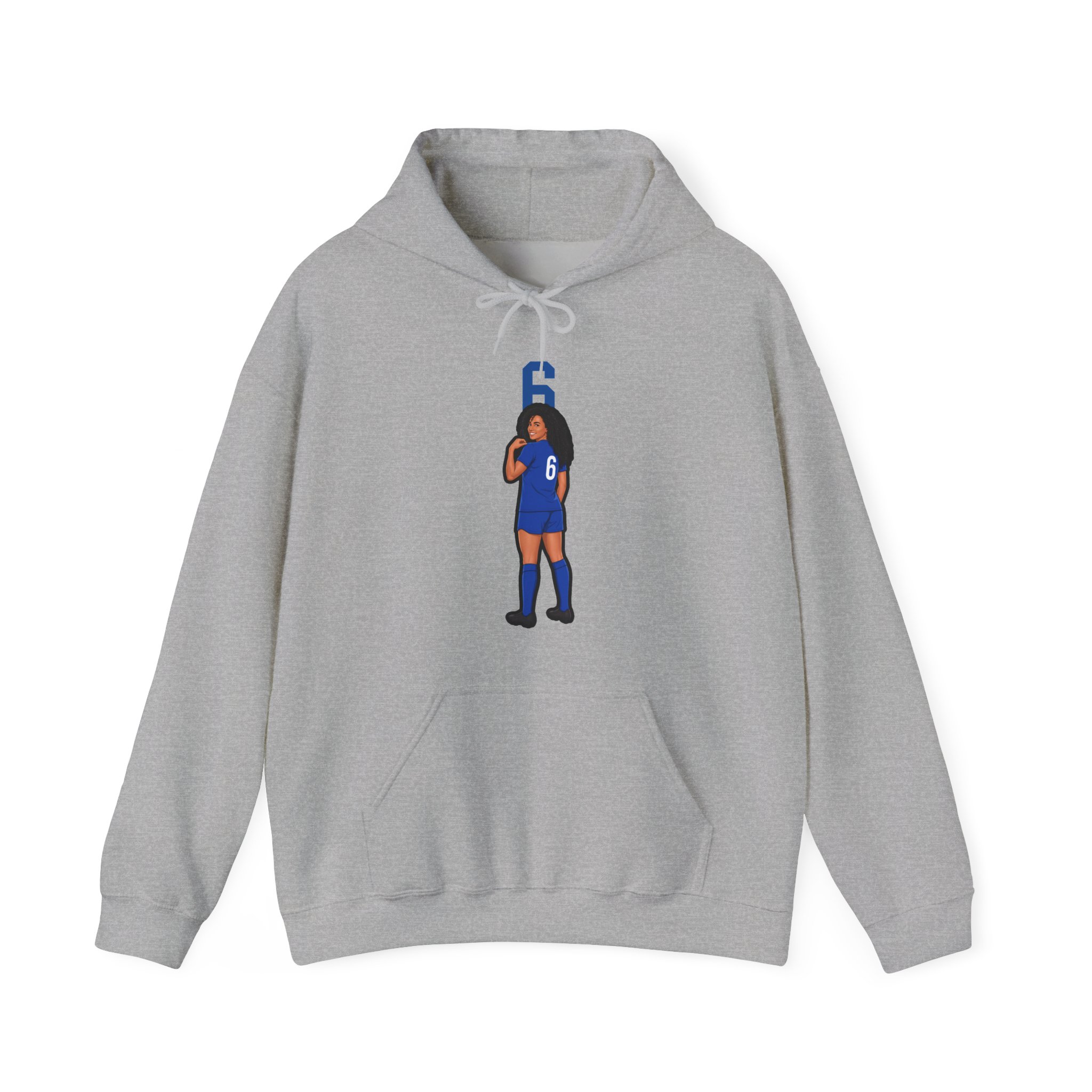 Hoodie — character_number_top in Grey