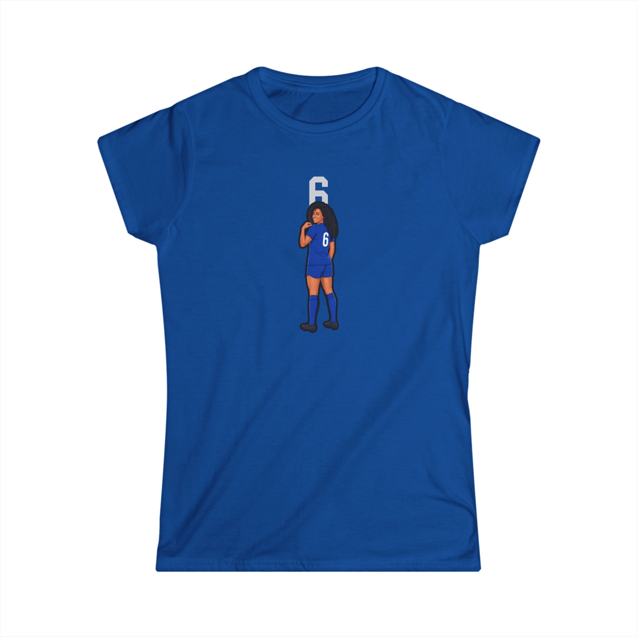 Women's Softstyle Tee — character_number_top in Royal