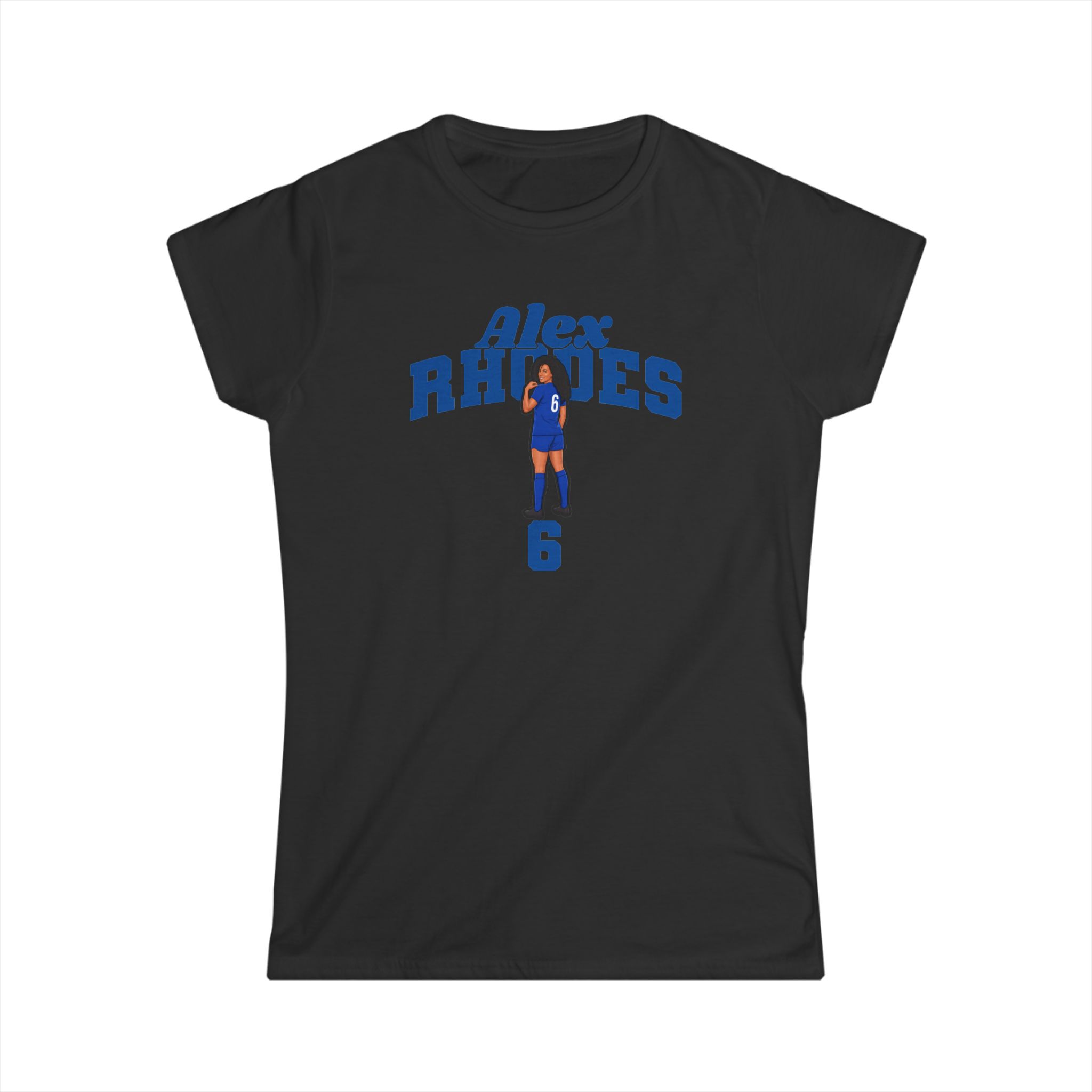 Women's Softstyle Tee — character_signature_arch in Black