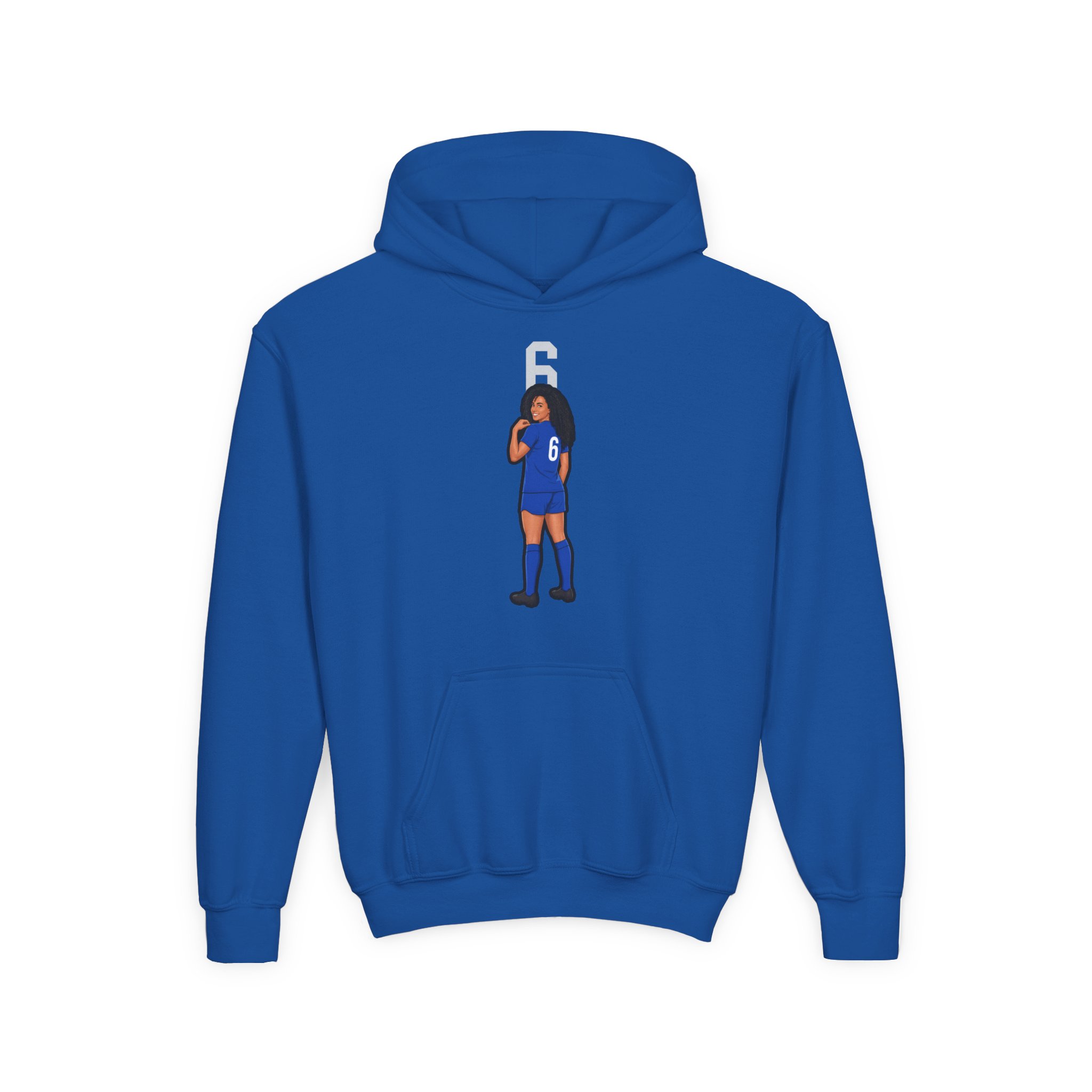 Youth Hoodie — character_number_top in Royal