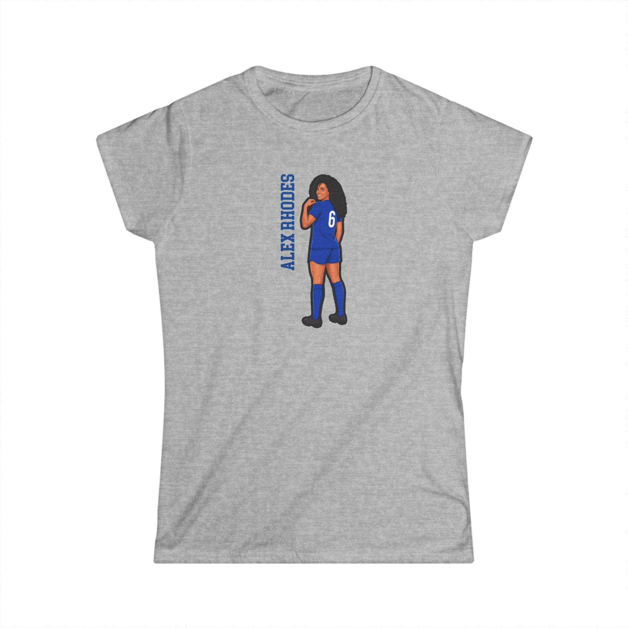 Women's Softstyle Tee — character_name_vertical in Grey