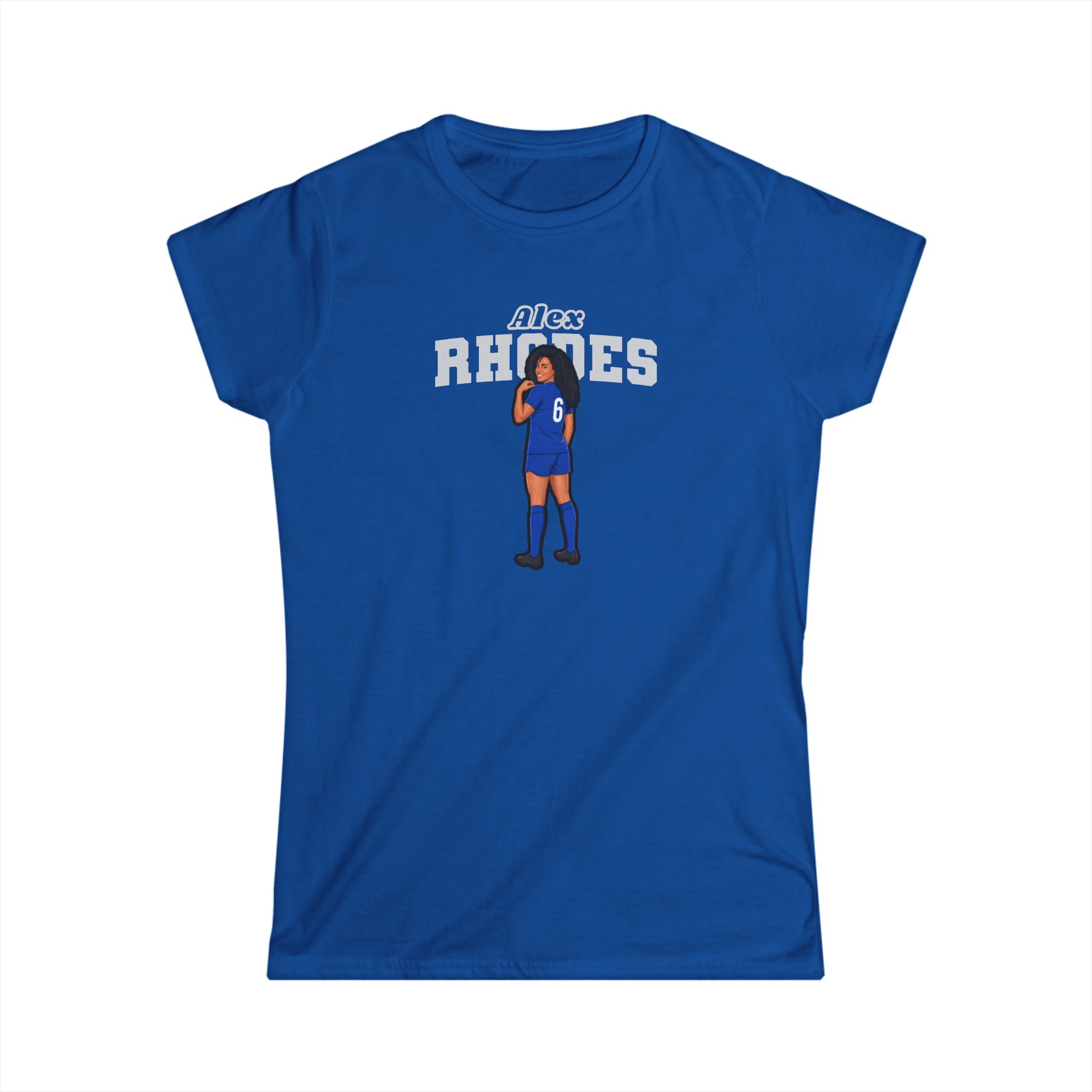 Women's Softstyle Tee — character_name_arch in Royal