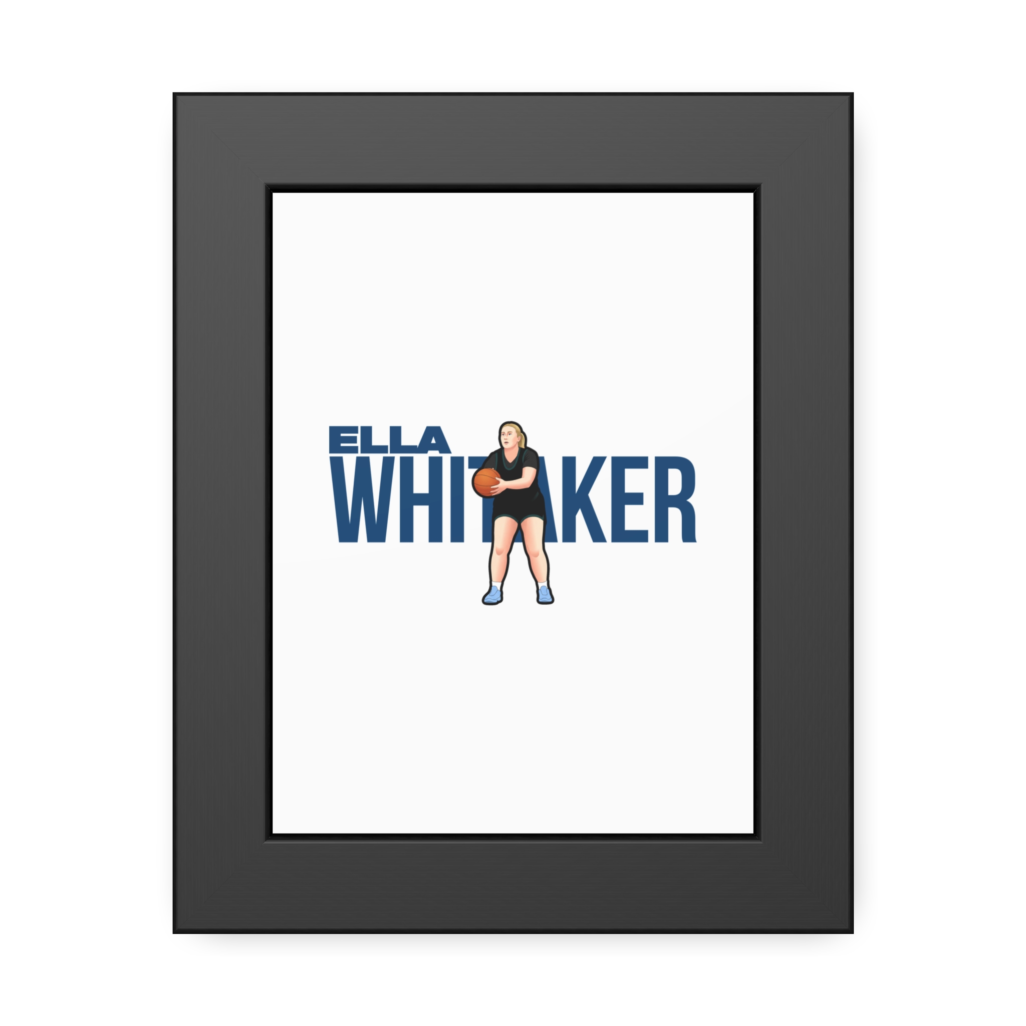Framed Poster — character_player_name in Black