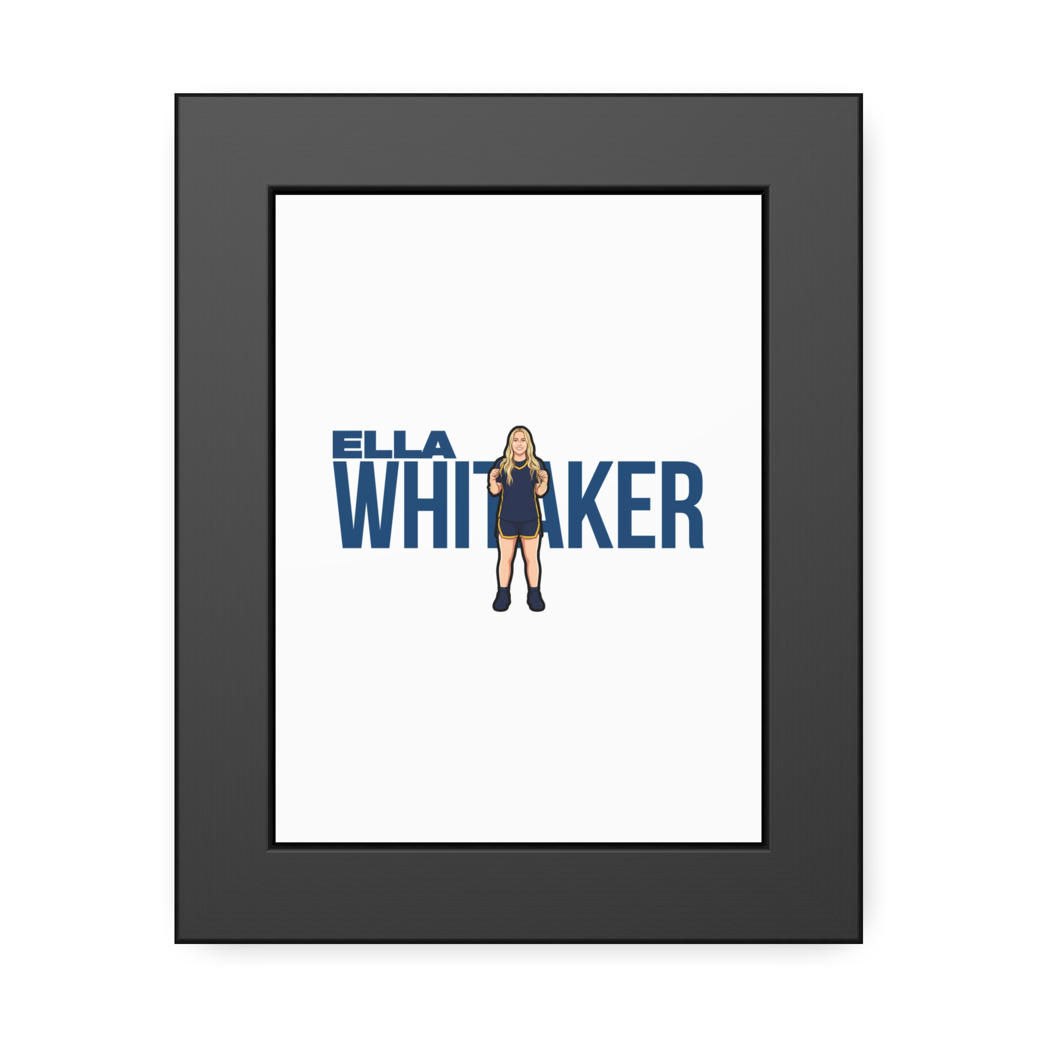 Framed Poster — character_player_name in Black