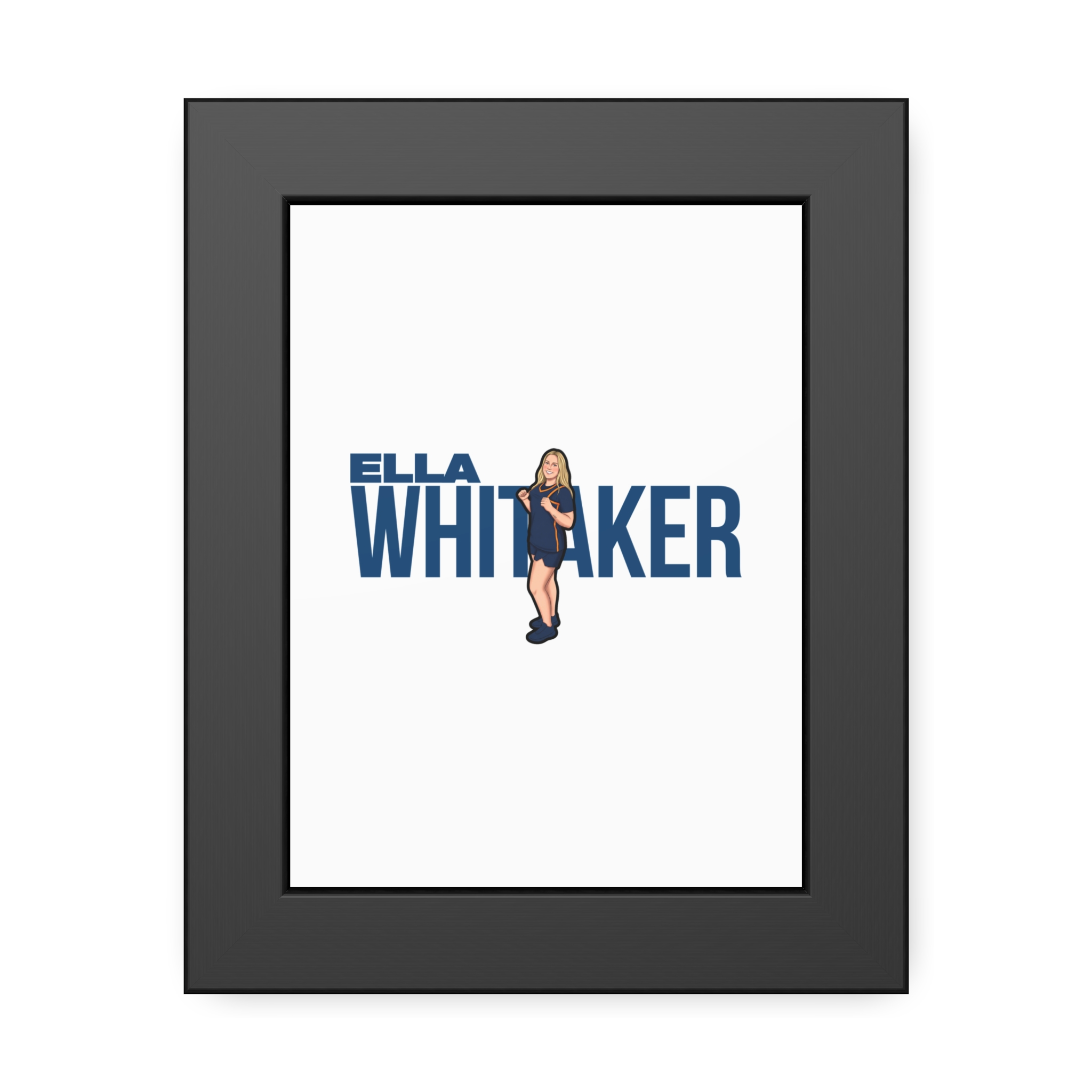 Framed Poster — character_player_name in Black