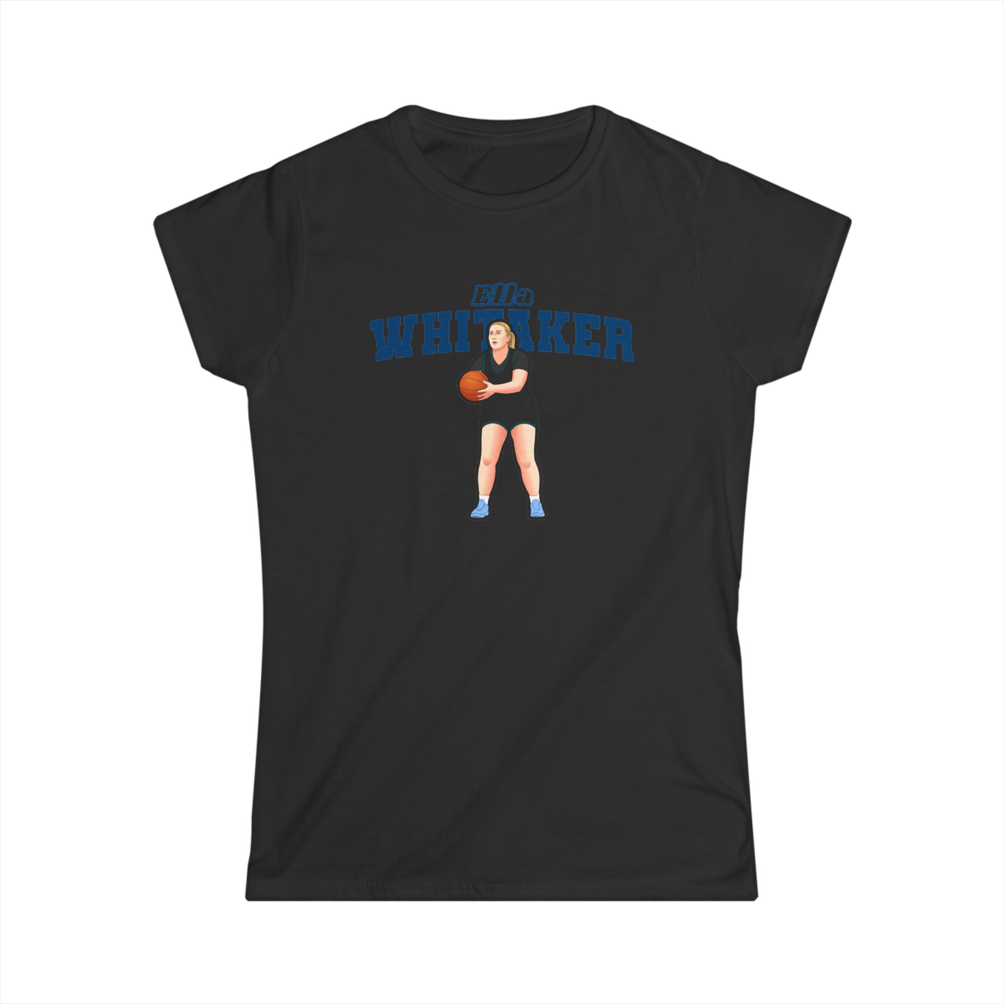 Women's Softstyle Tee — character_name_arch in Black