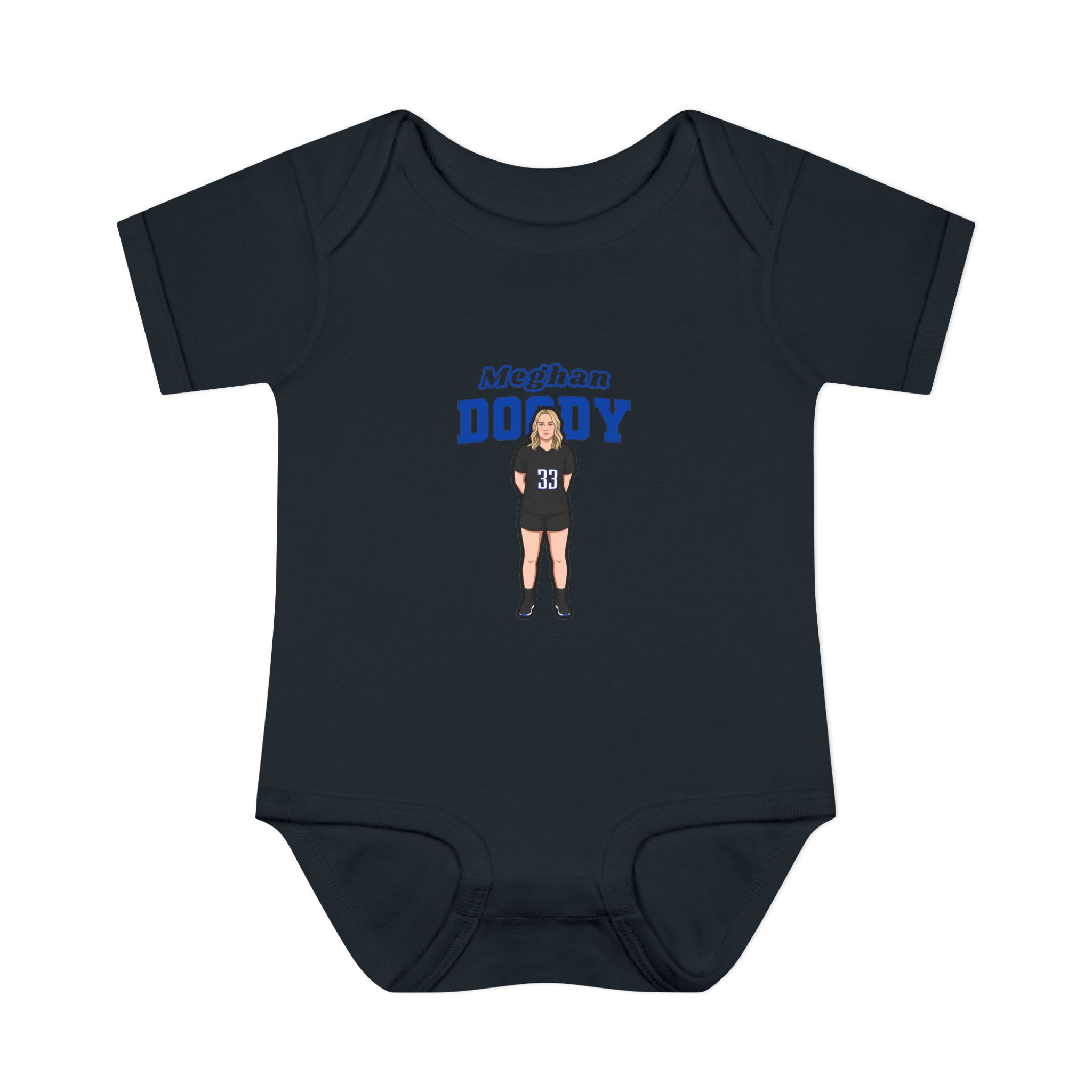 Baby Onesie — character_name_arch in Black