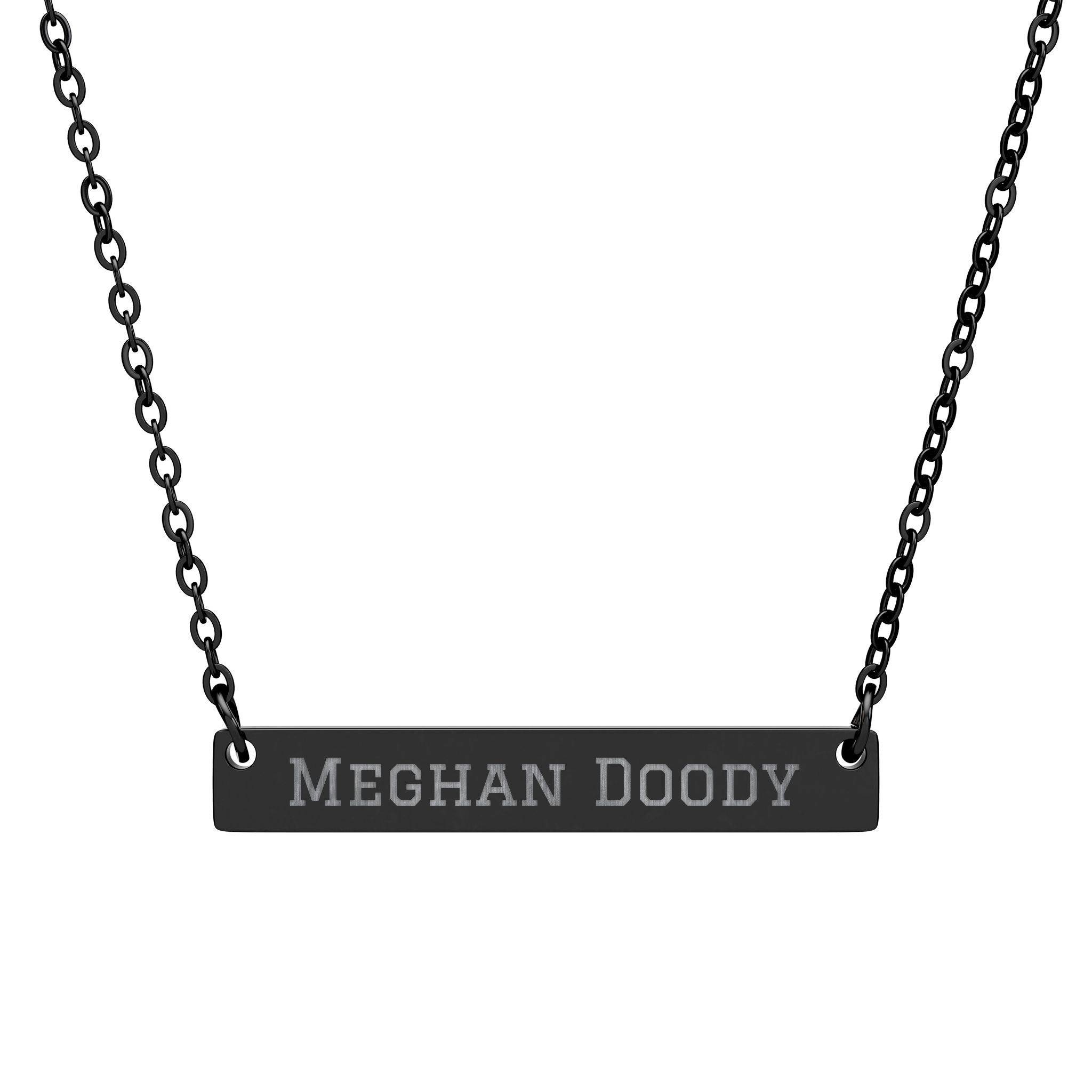 Engraved Bar Necklace — Classic in Black