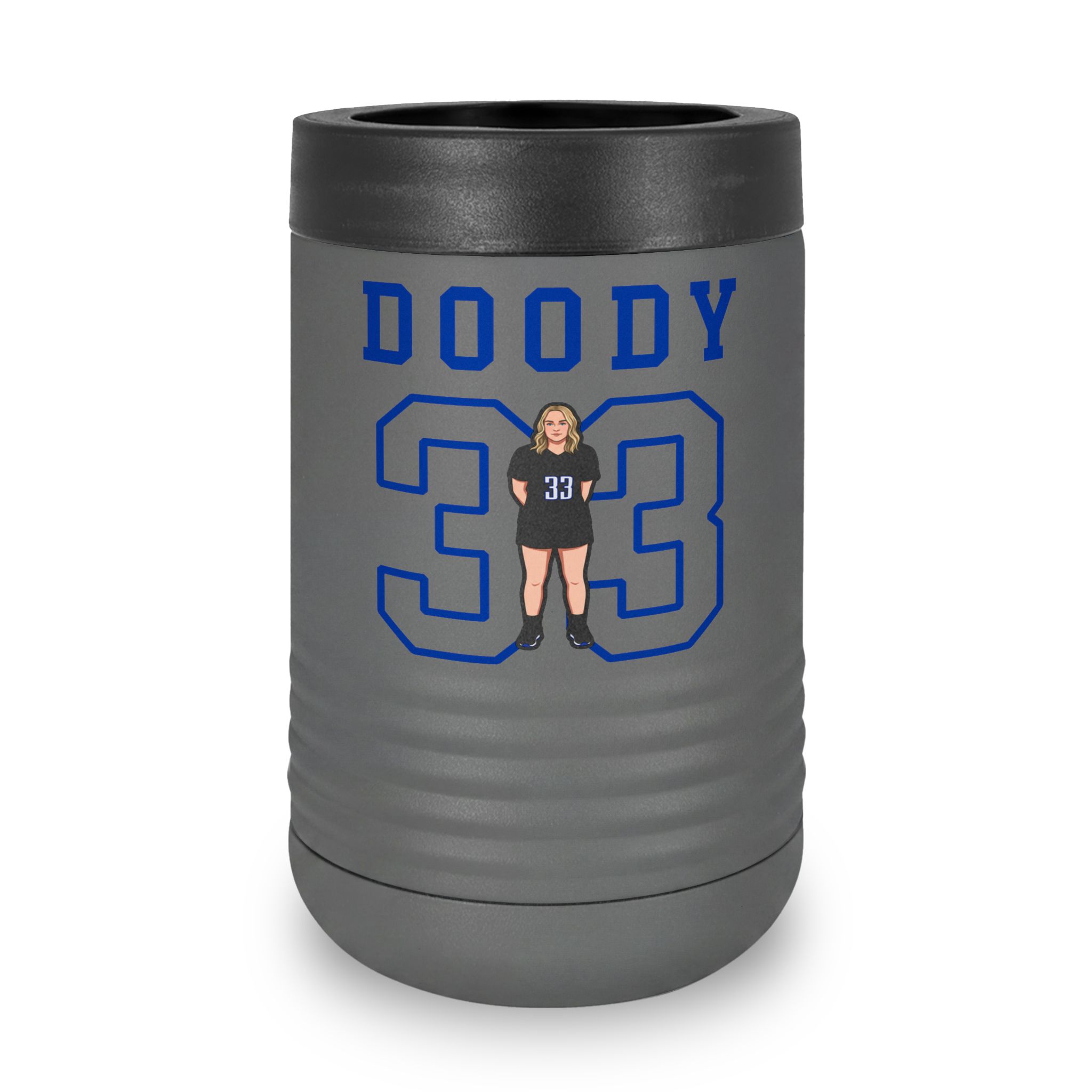 Stainless Can Cooler — character_shirsey in Grey