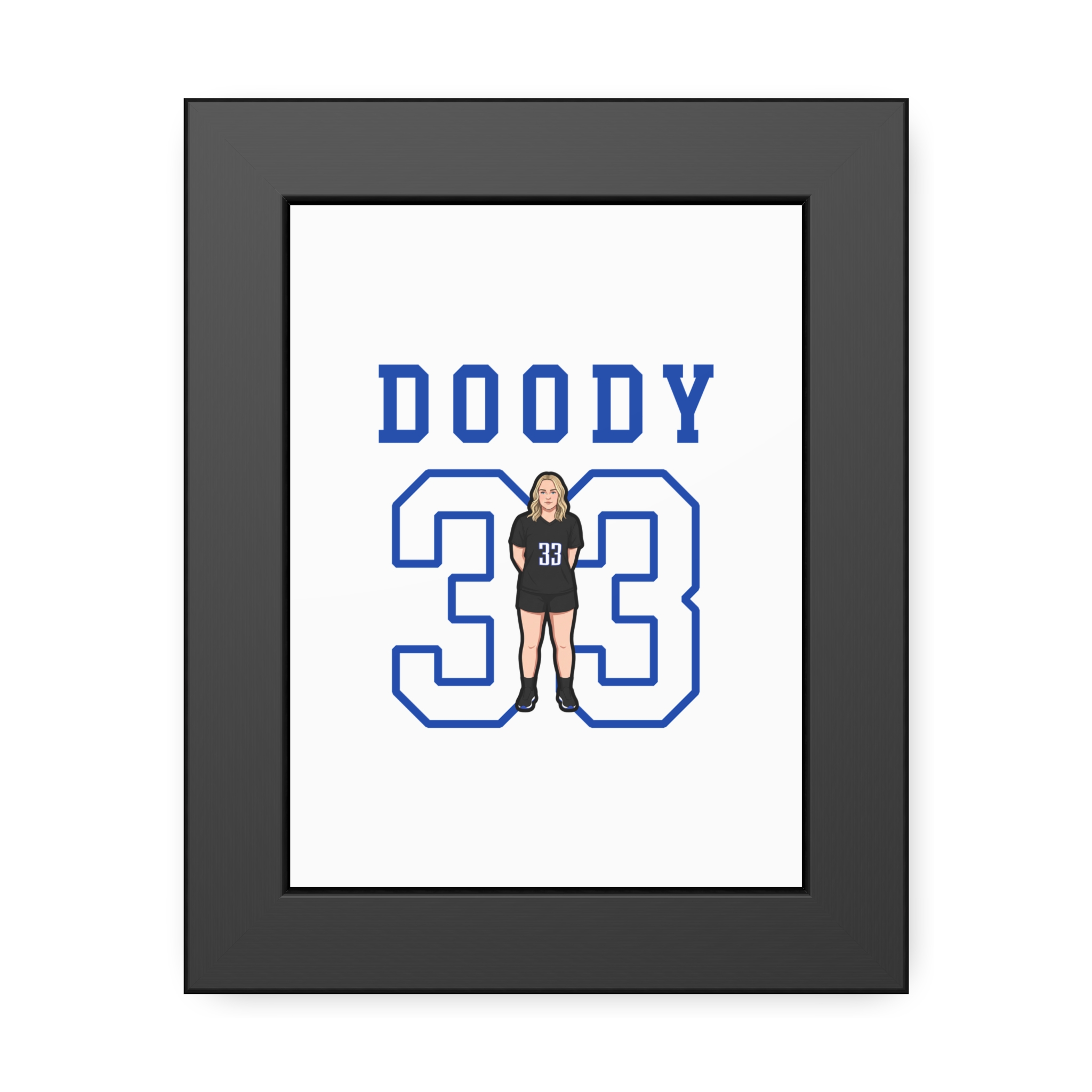Framed Poster — character_shirsey in Black