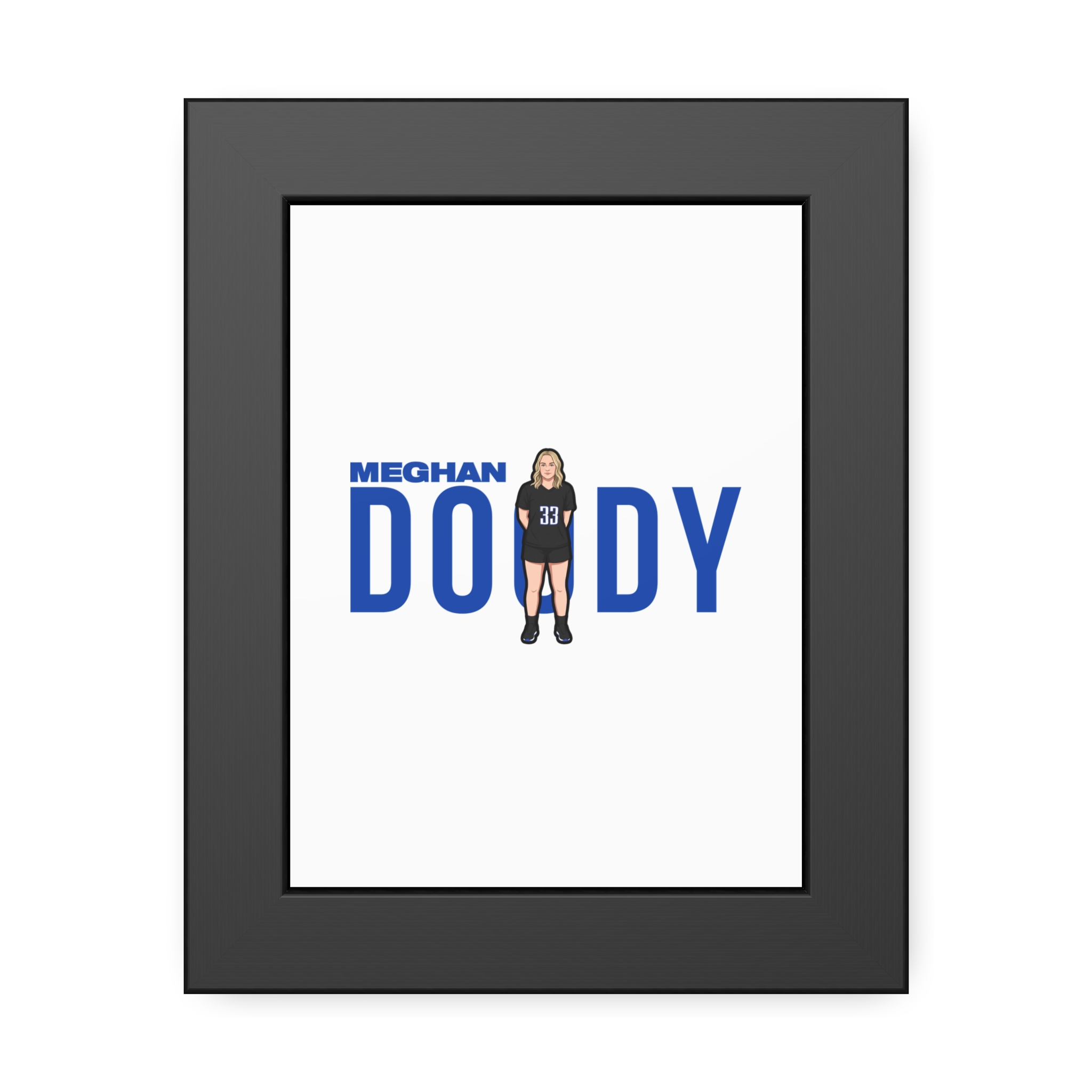 Framed Poster — character_player_name in Black