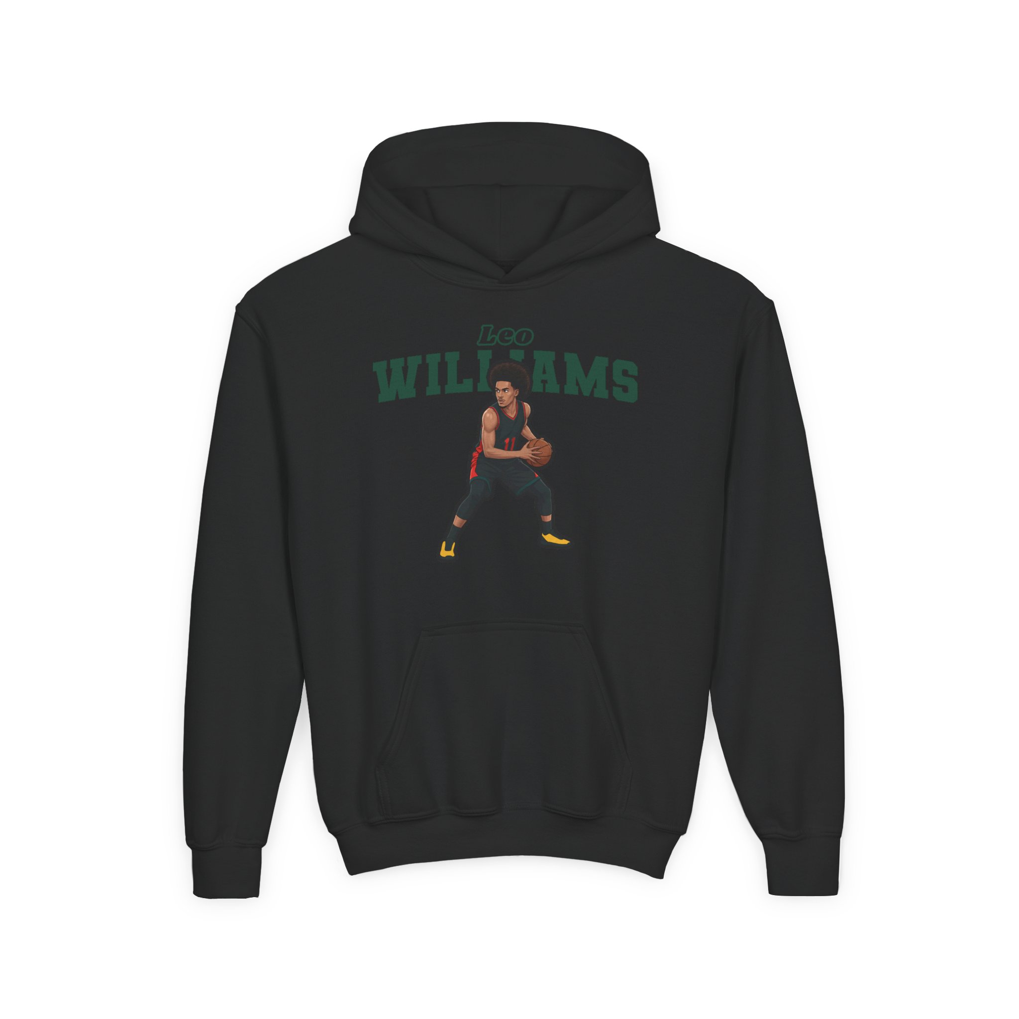 Youth Hoodie — character_name_arch in Black