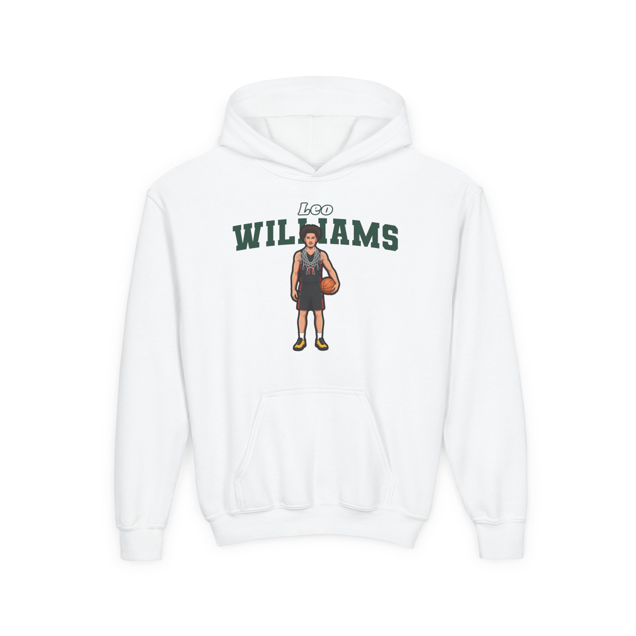 Youth Hoodie — character_name_arch in White
