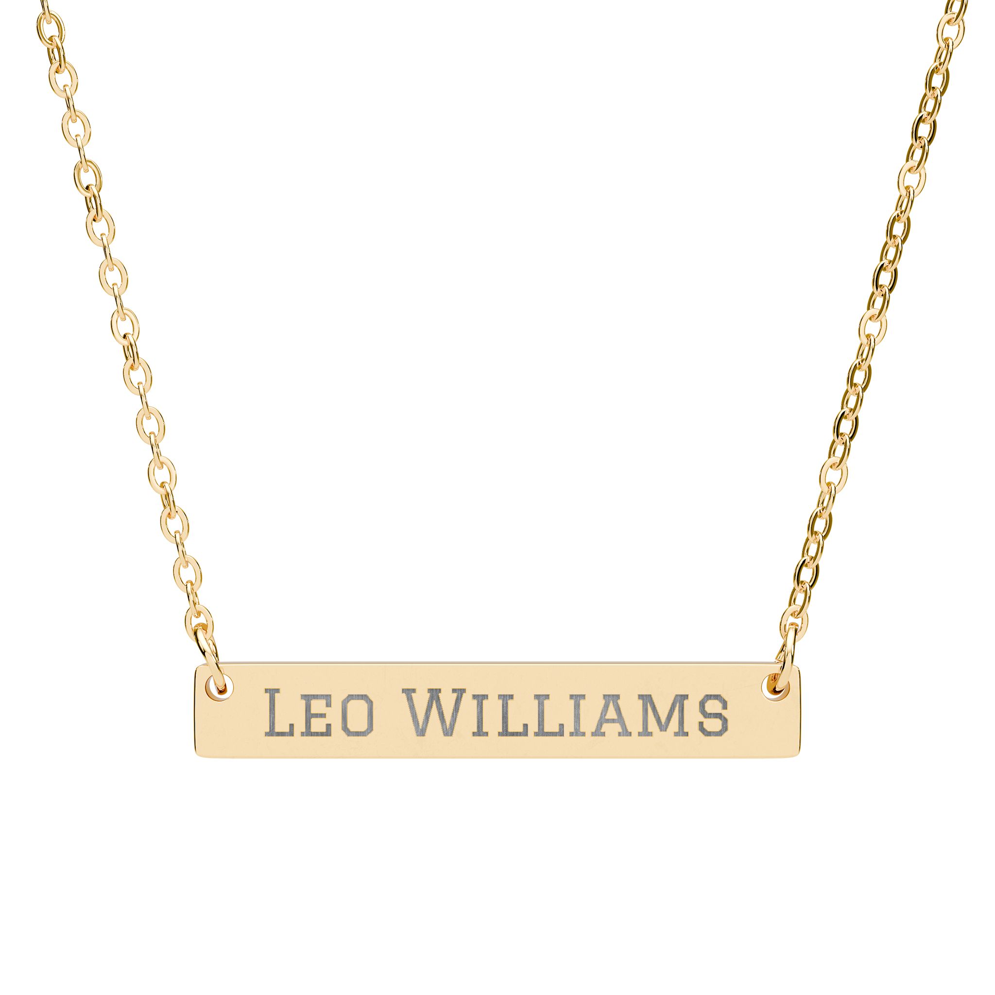 Engraved Bar Necklace — Classic in Gold