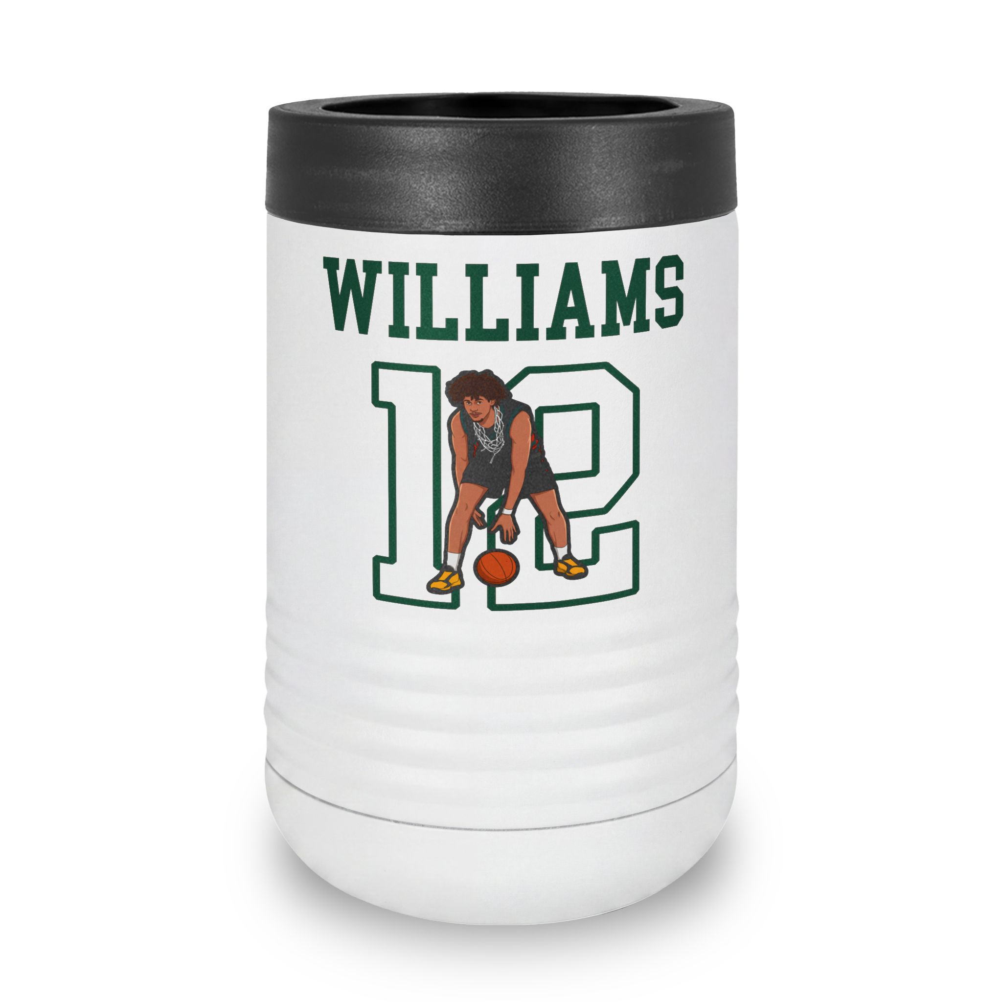 Stainless Can Cooler — character_shirsey in White