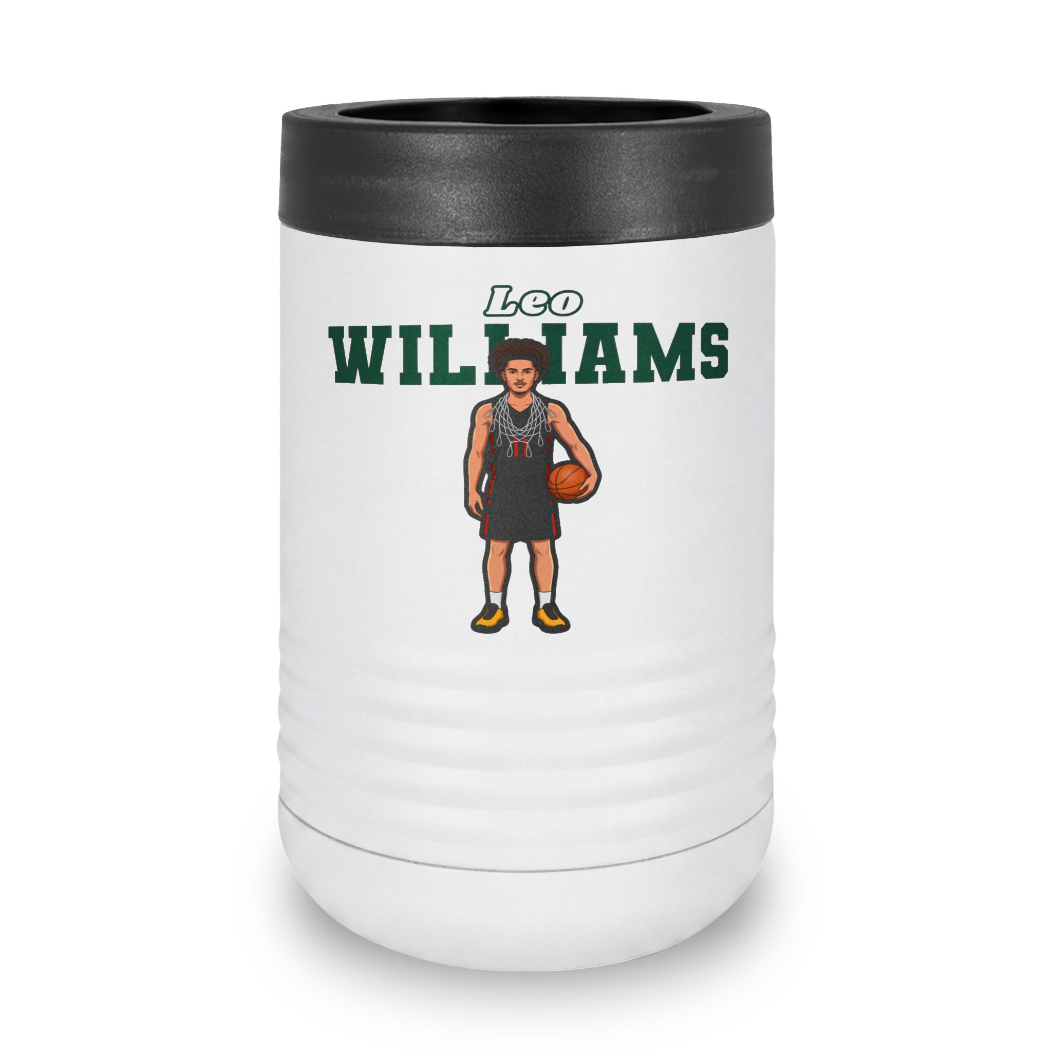 Stainless Can Cooler — character_name_arch in White