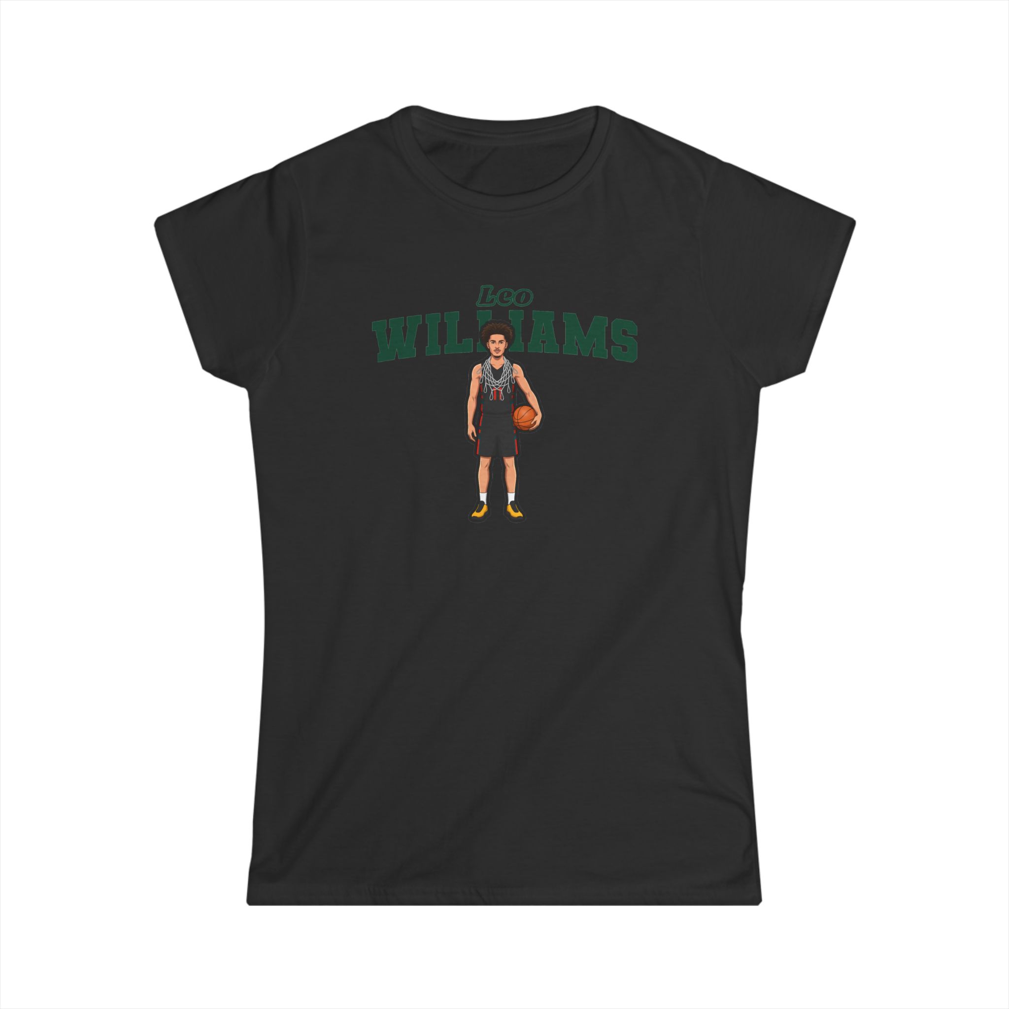 Women's Softstyle Tee — character_name_arch in Black
