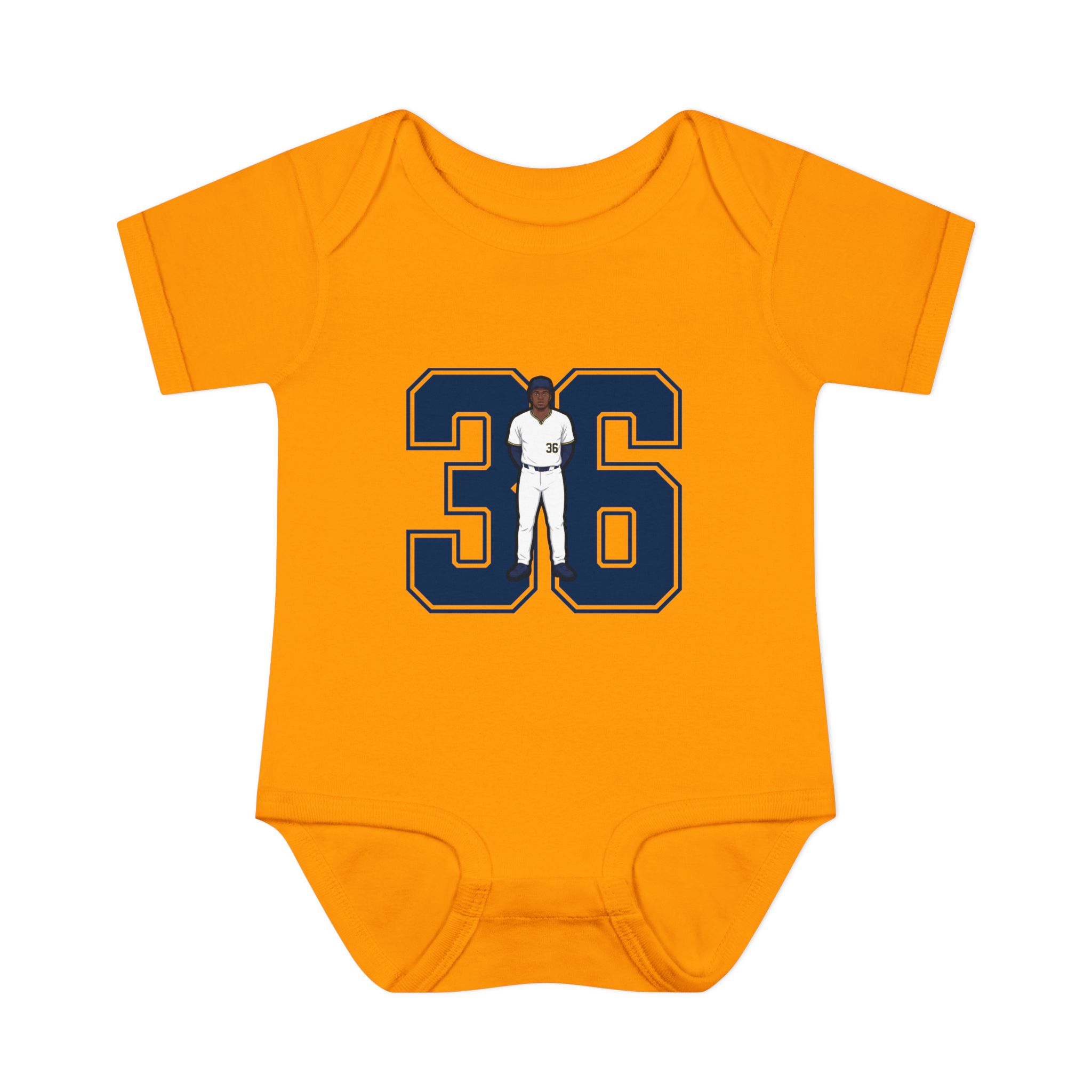 Baby Onesie — character_number in Gold
