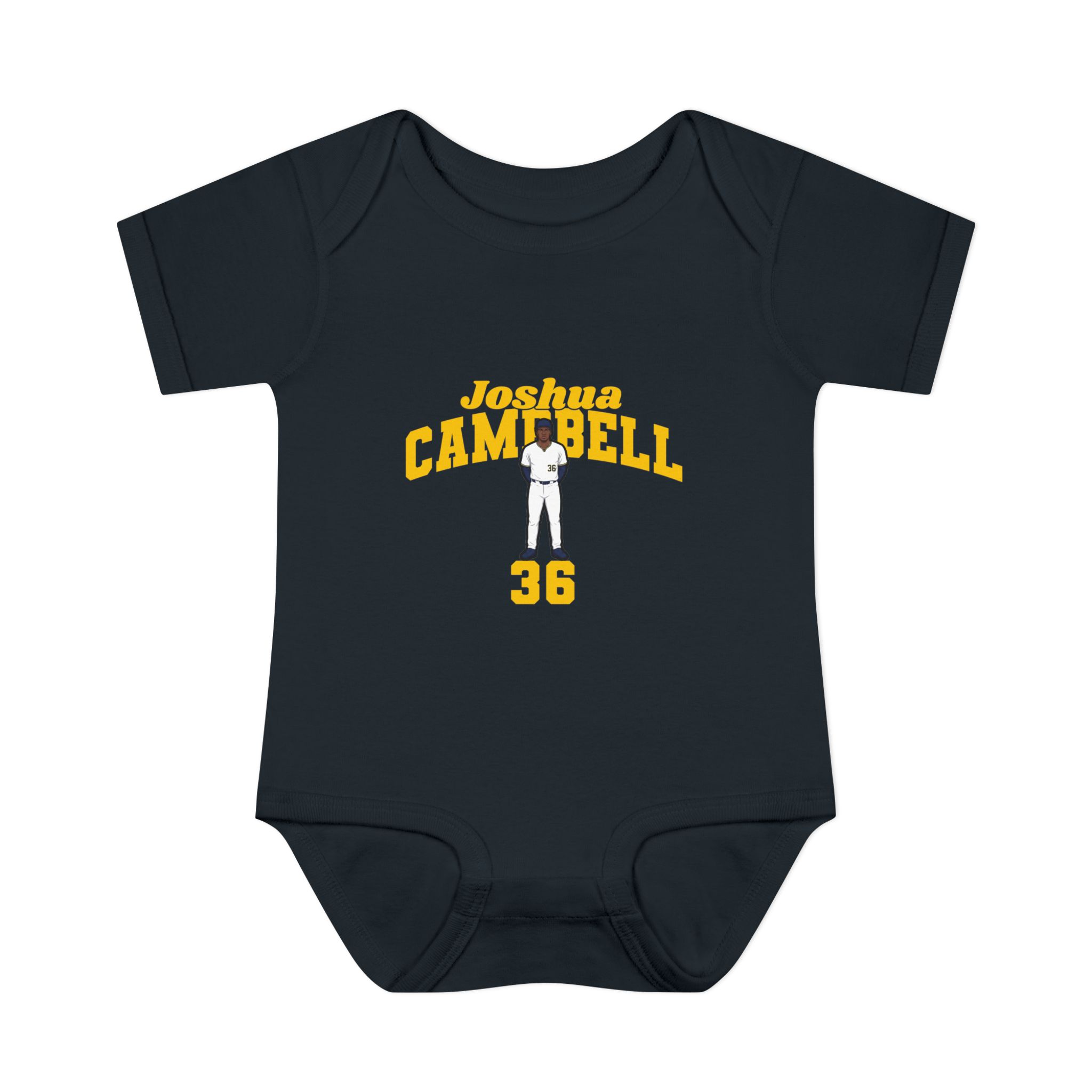 Baby Onesie — character_signature_arch in Black