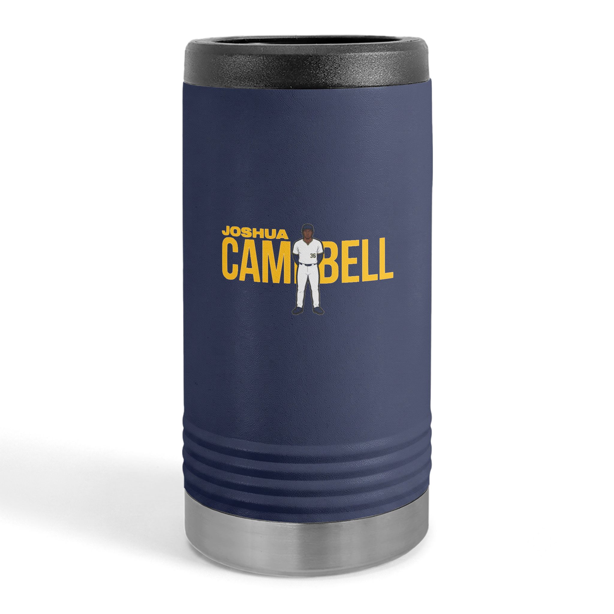 Slim Stainless Can Cooler — character_player_name in Navy