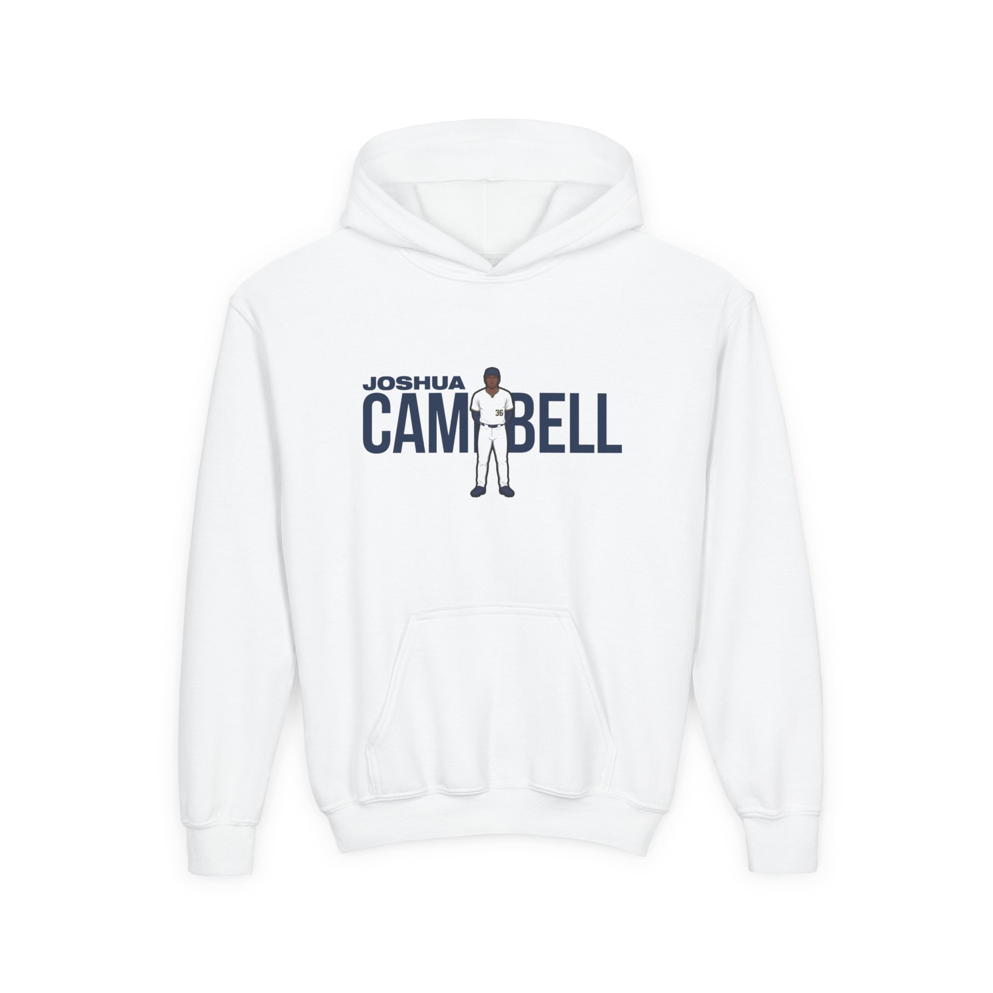 Youth Hoodie — character_player_name in White