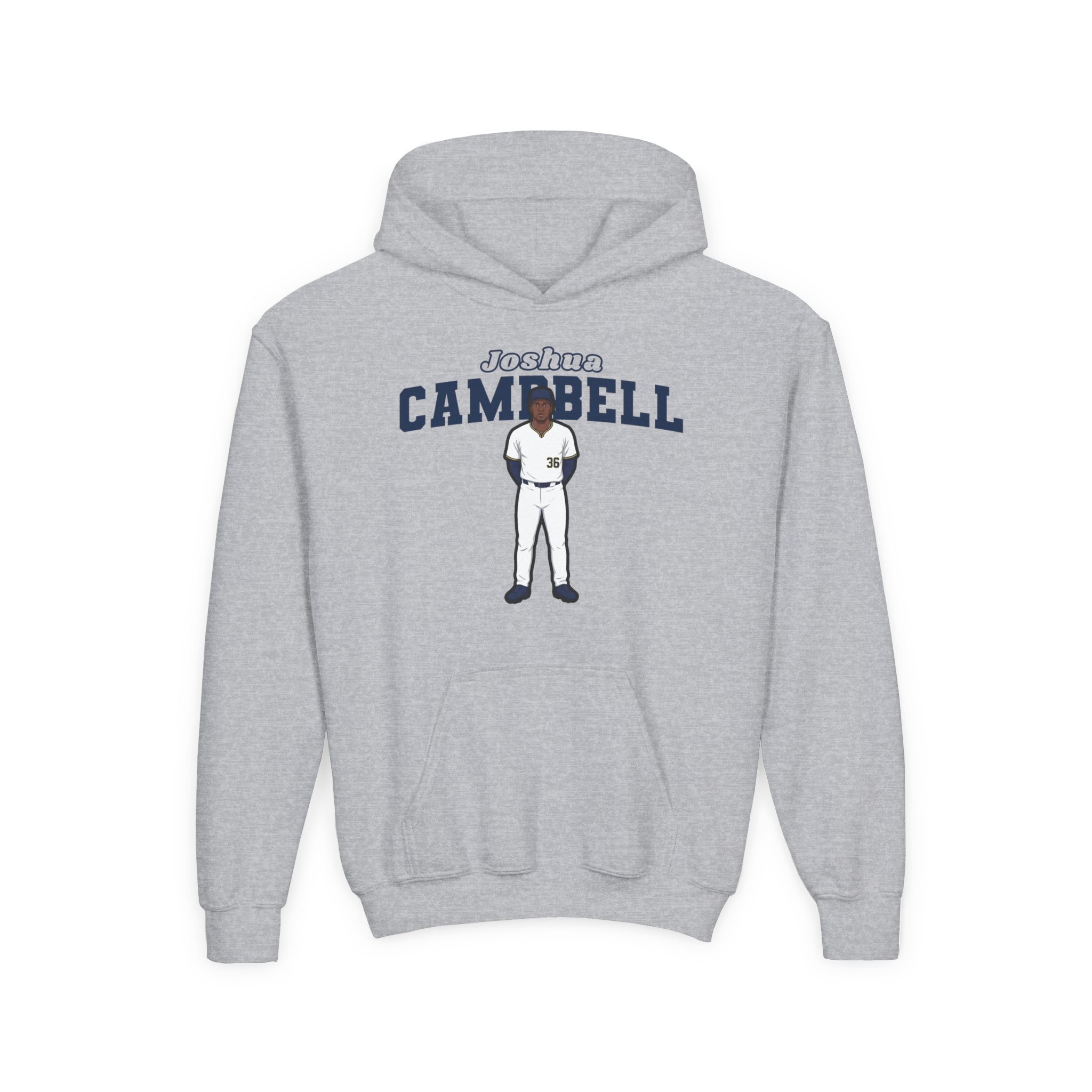 Youth Hoodie — character_name_arch in Grey